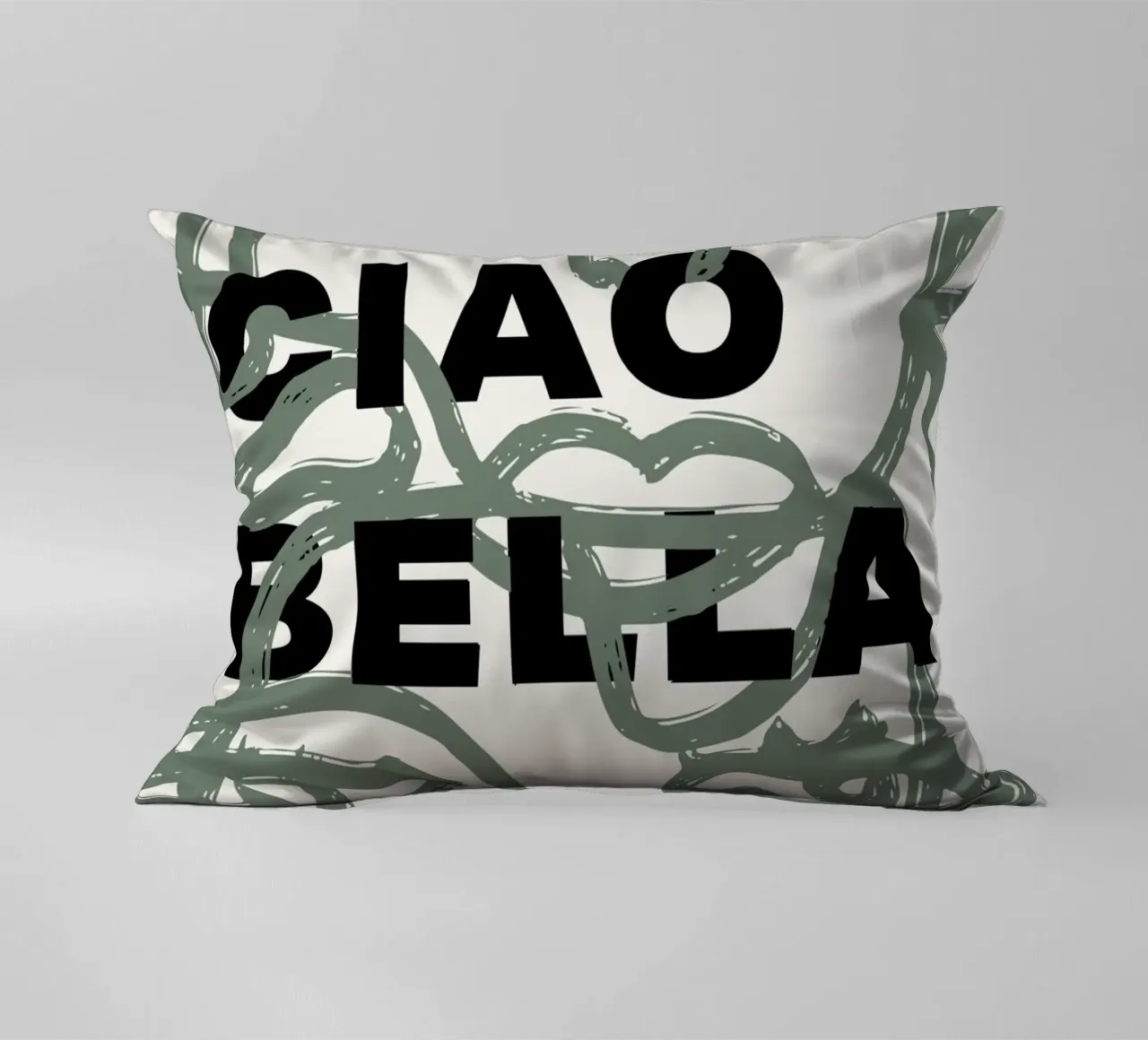Ciao Bella - Faces Turn Green cuscino da ni-ja artboutique