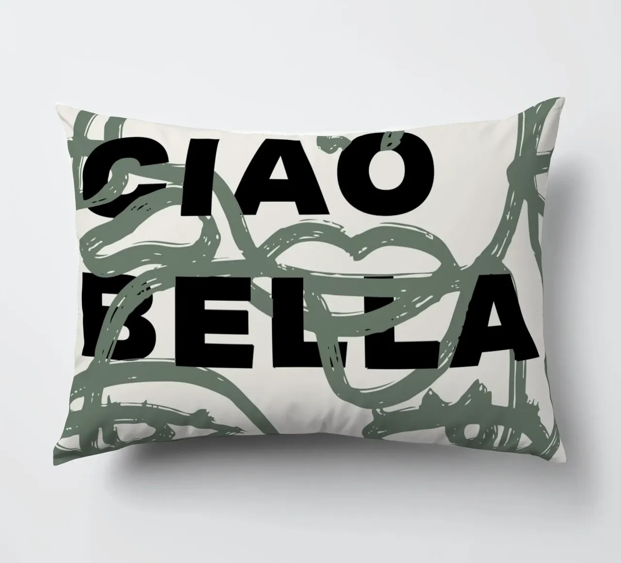 Ciao Bella - Faces Turn Green cuscino da ni-ja artboutique
