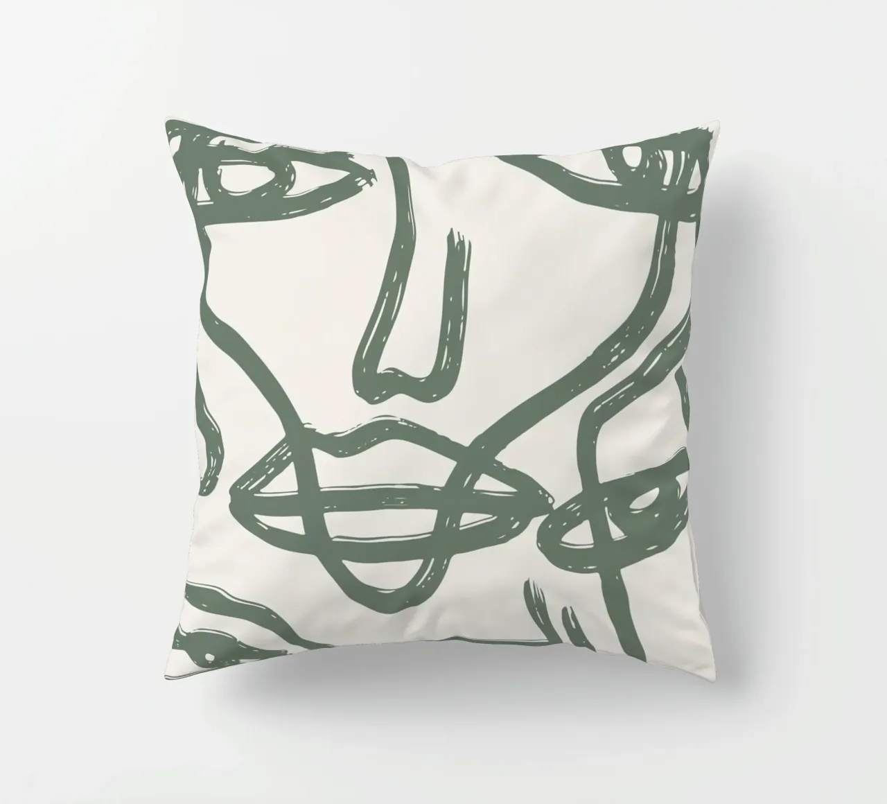 Ciao Bella - Faces Turn Green cuscino da ni-ja artboutique