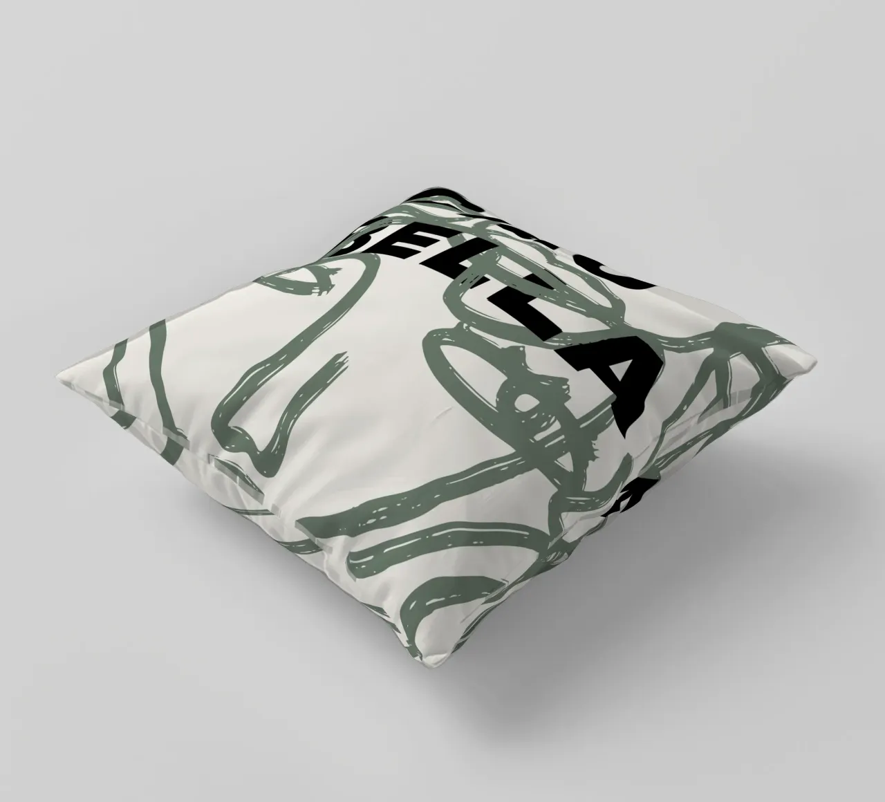 Ciao Bella - Faces Turn Green cuscino da ni-ja artboutique