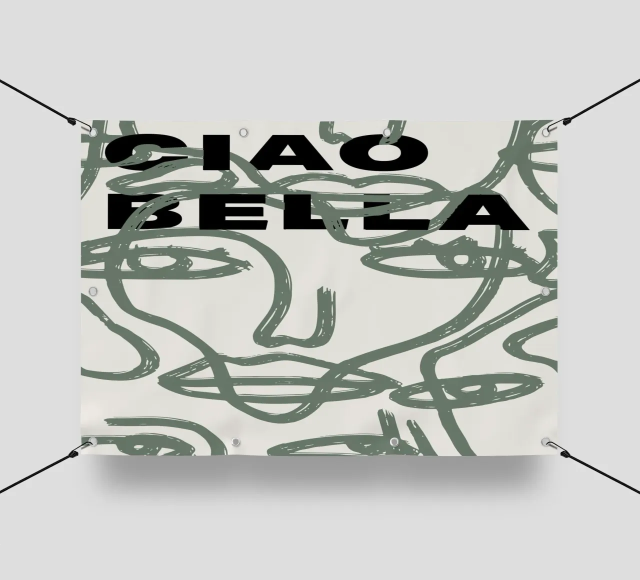 Ciao Bella - Faces Turn Green telo in pvc da ni-ja artboutique