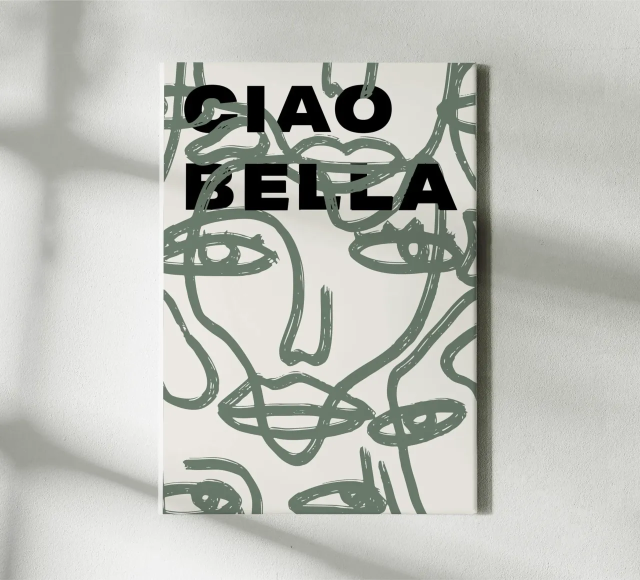 Ciao Bella - Faces Turn Green canvas with Floater frame by ni-ja artboutique
