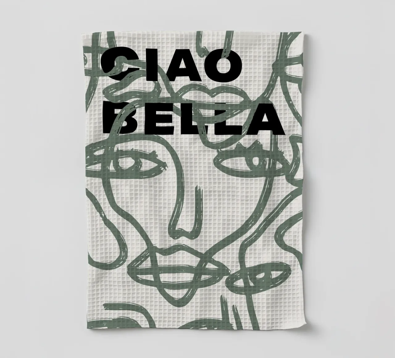 Ciao Bella - Faces Turn Green canovaccio da cucina da ni-ja artboutique