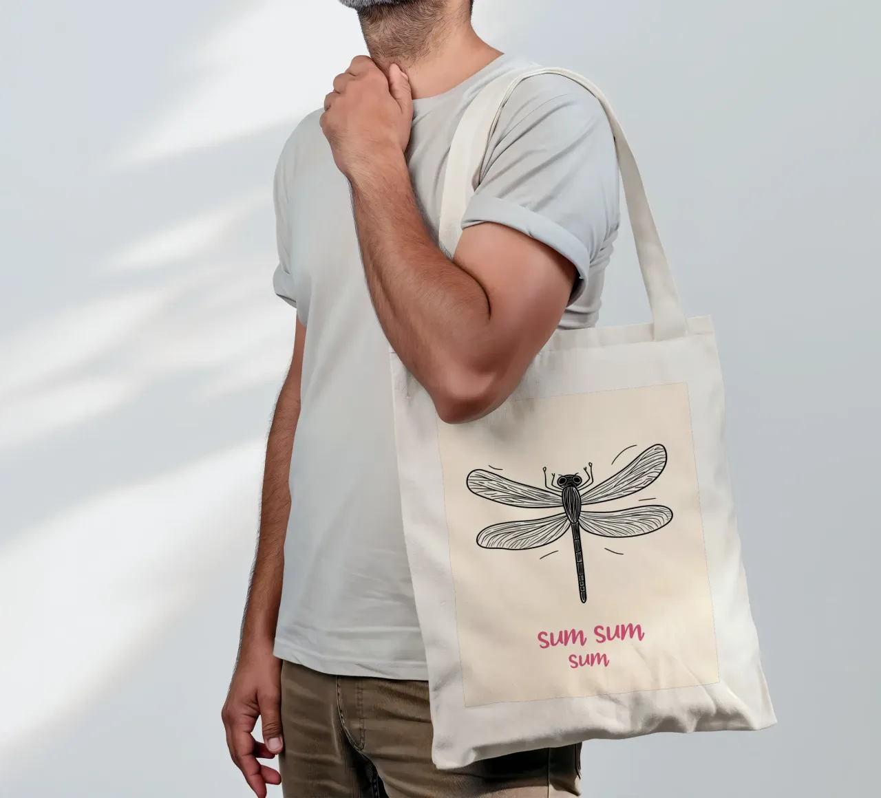 Volo della libellula Sum-Sum borsa in juta da Carinaprint