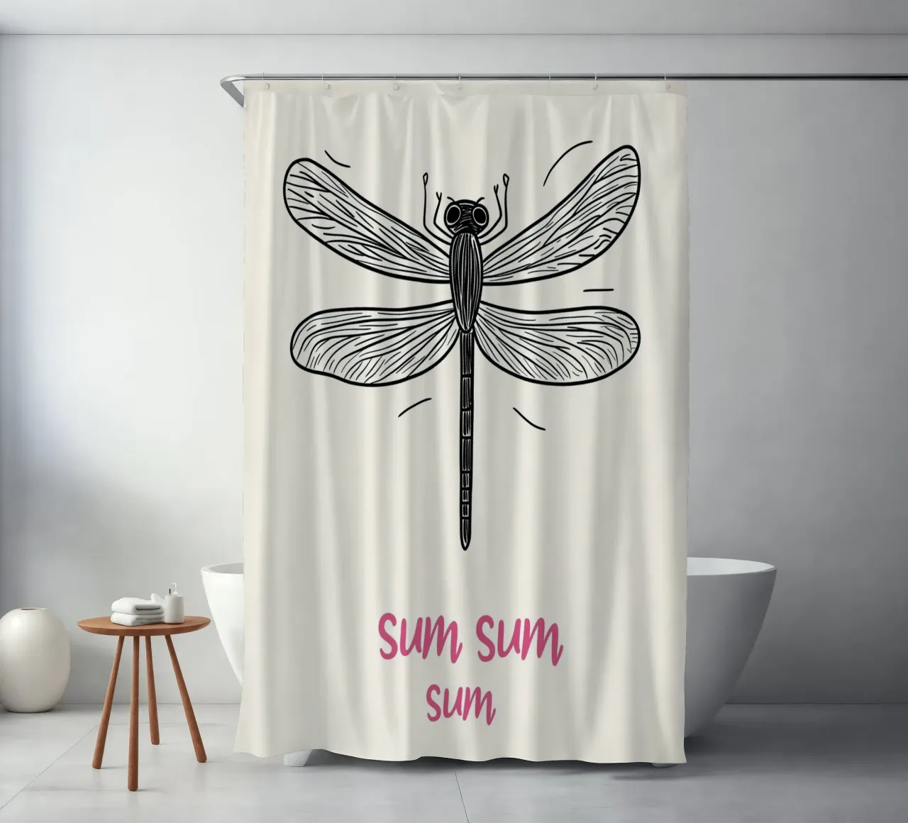 Sum-Sum Libellen Flug Duschvorhang von Carinaprint