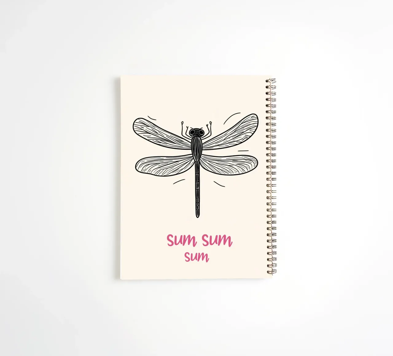Sum-Sum dragonfly flight spiral notebook by Carinaprint
