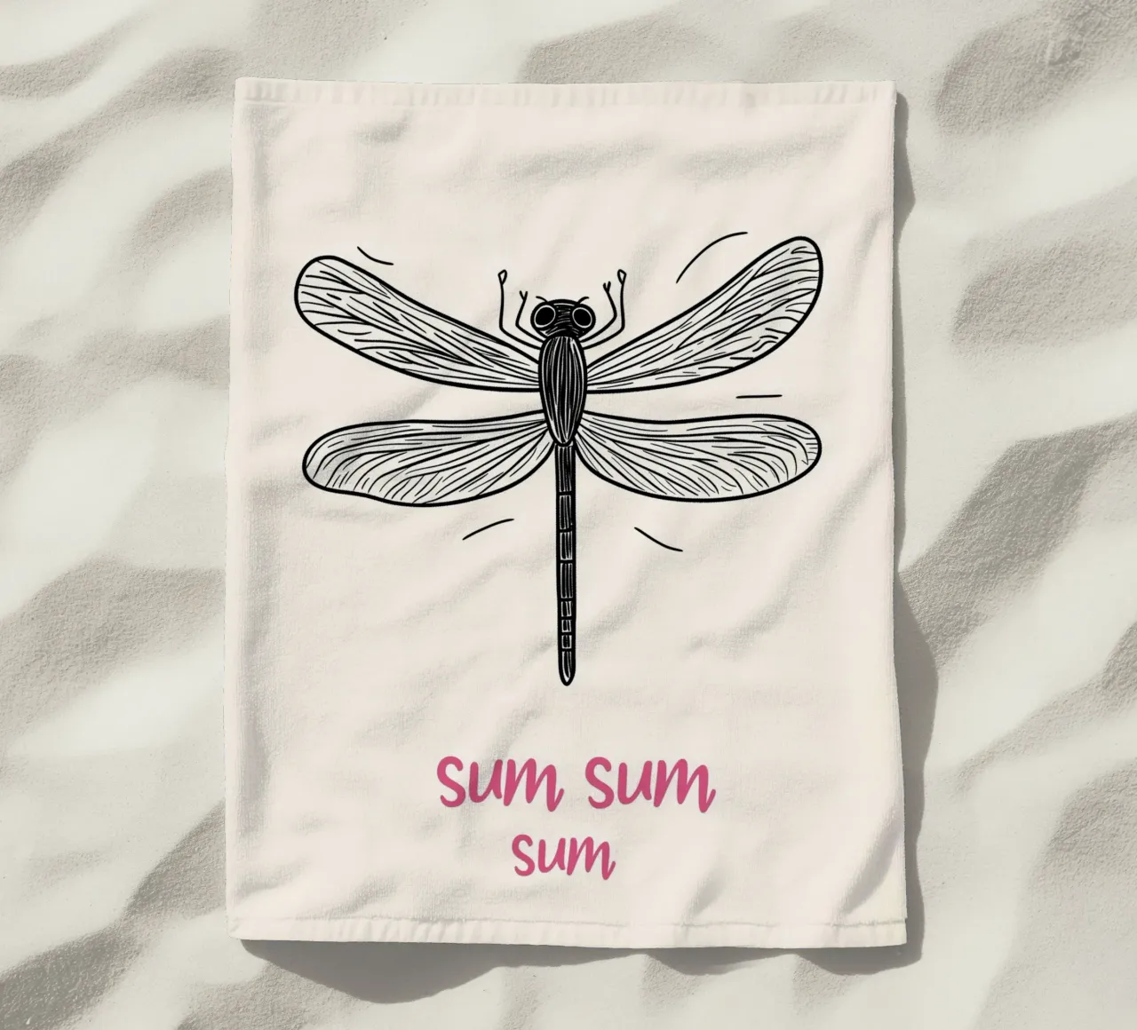 Volo della libellula Sum-Sum telo mare da Carinaprint