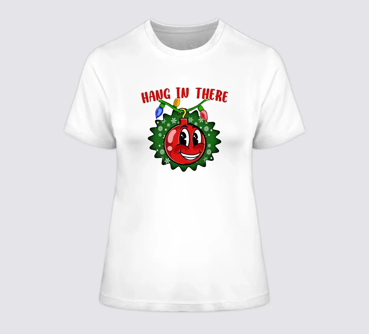 Hang in There Weihnachtskugel Inspirational Holiday Decor Frauen T-Shirt von sillyindustries