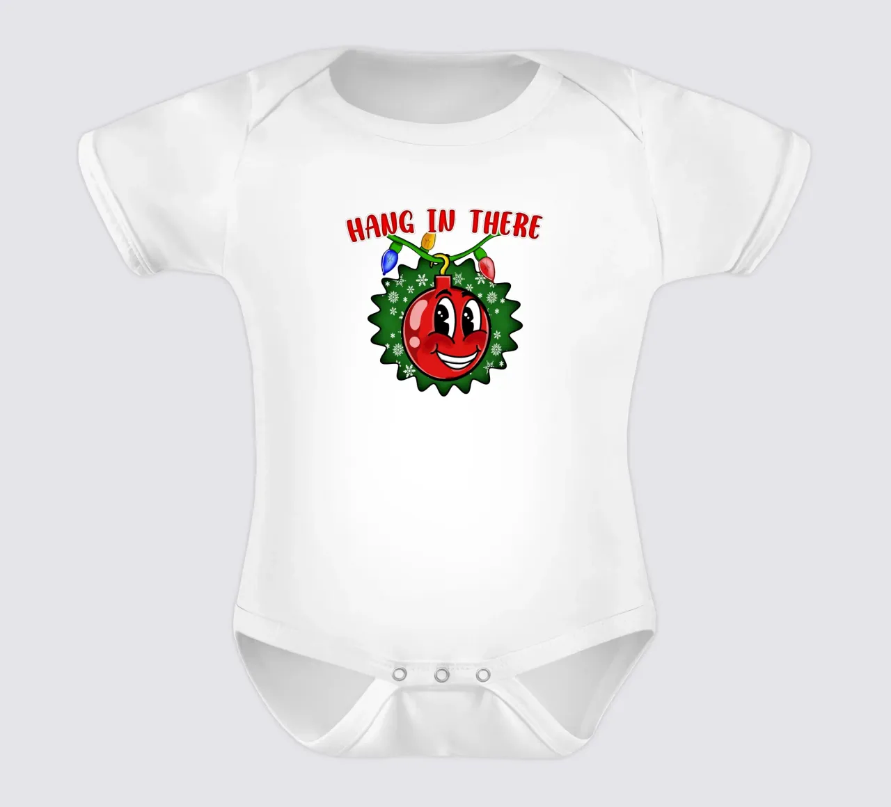 Hang in There Christmas Ball Inspirational Holiday Decor short-sleeve baby romper by sillyindustries