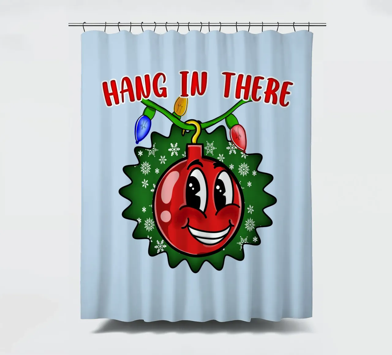 Hang in There Weihnachtskugel Inspirational Holiday Decor Duschvorhang von sillyindustries
