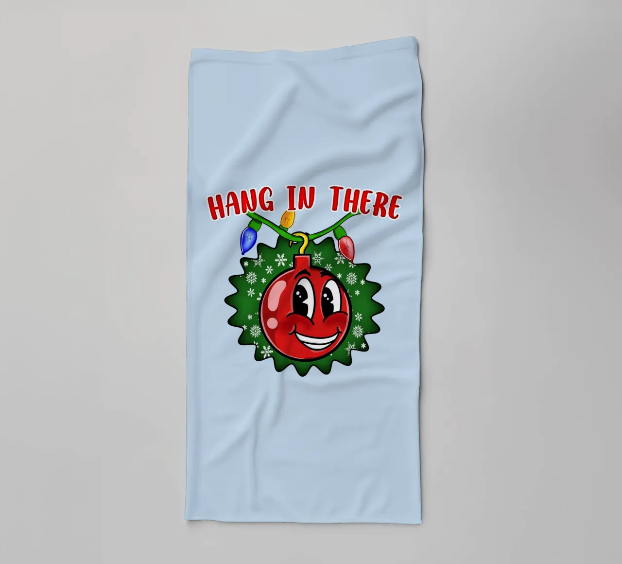 Hang in There Christmas Ball Inspirational Holiday Decor towel by sillyindustries