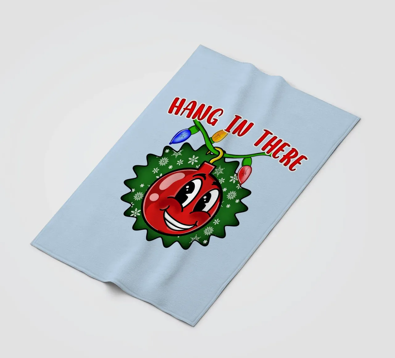 Hang in There Christmas Ball Inspirational Holiday Decor fleece blanket by sillyindustries