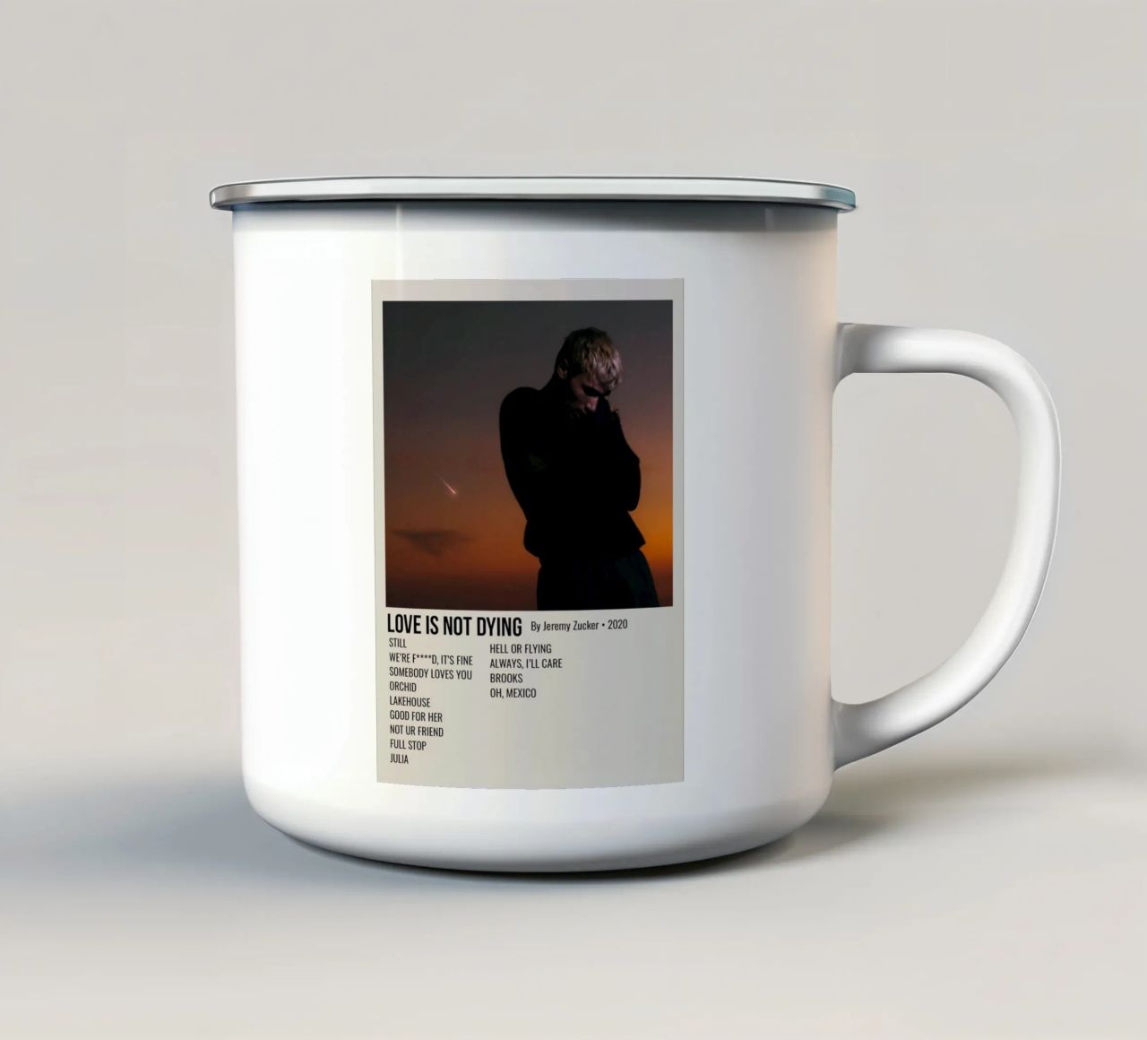 LOVE IS NOT DYING By Jeremy Zucker 2020 emaille mok van SoundStudio