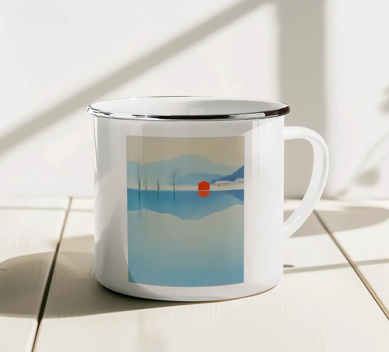 Inverno bianco tazza in smalto da LaylaOzHome