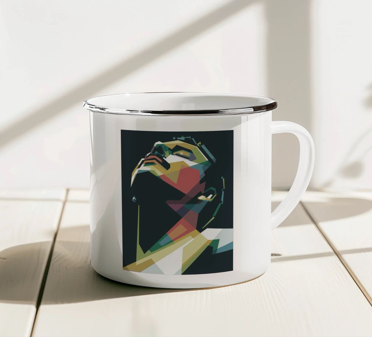 Freddie Mercury WPAP Pop Art Emaille Tasse von Alkahfsmart