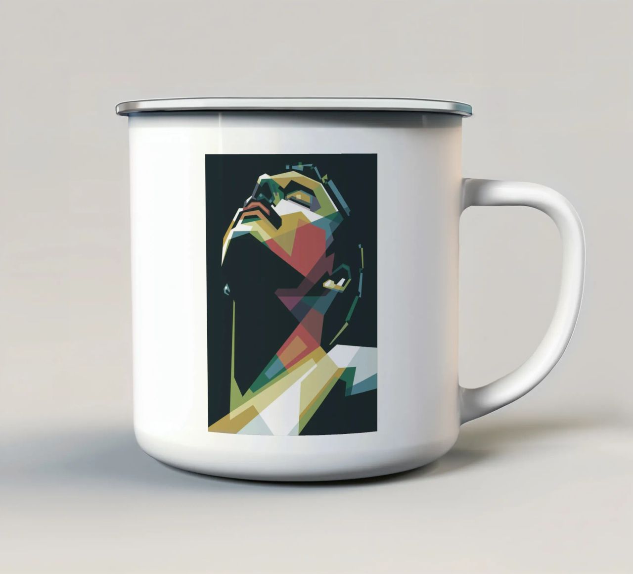 Freddie Mercury WPAP Pop Art Emaille Tasse von Alkahfsmart