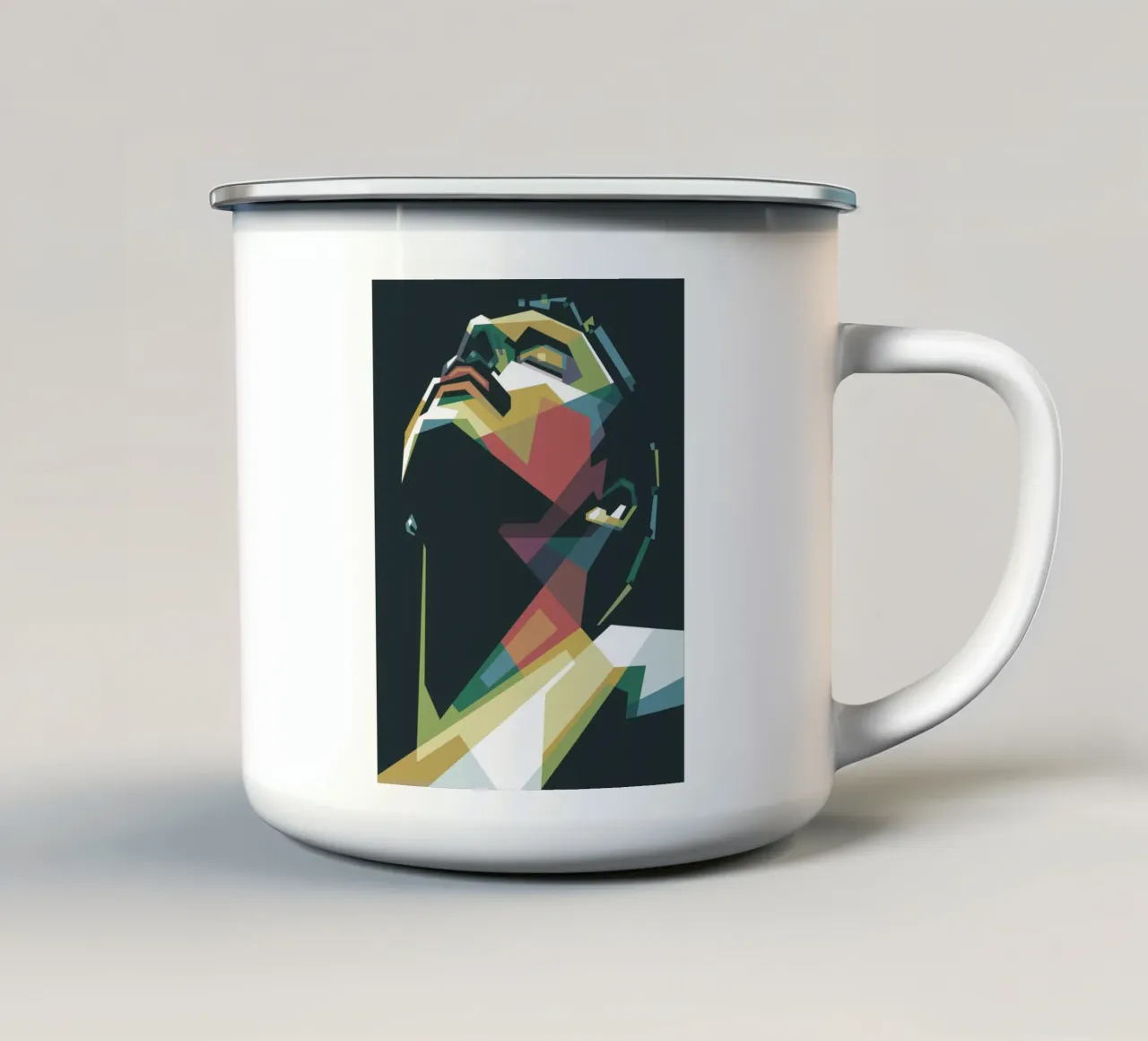 Freddie Mercury WPAP Pop Art Emaille Tasse von Alkahfsmart