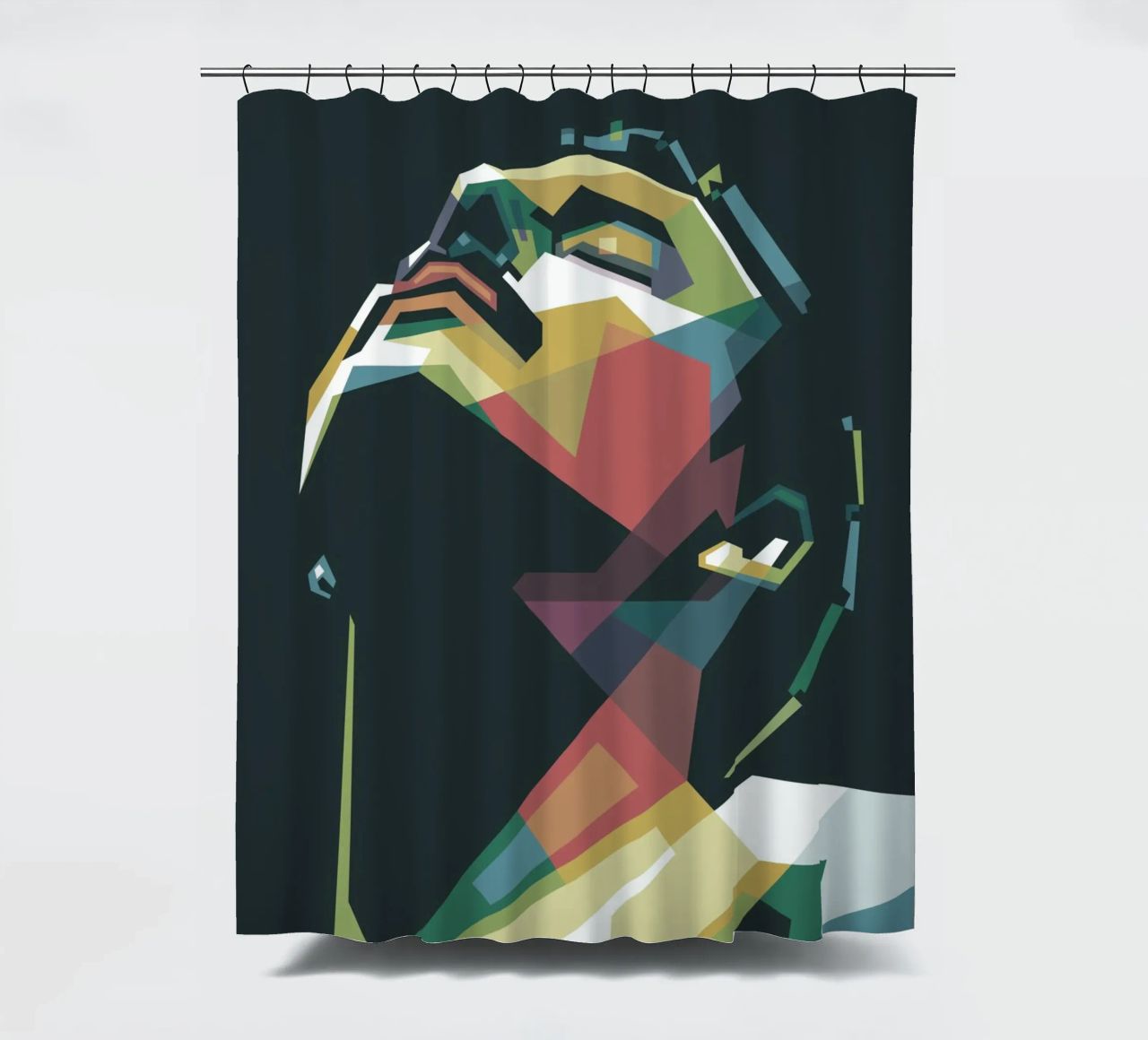 Freddie Mercury WPAP Pop Art Duschvorhang von Alkahfsmart
