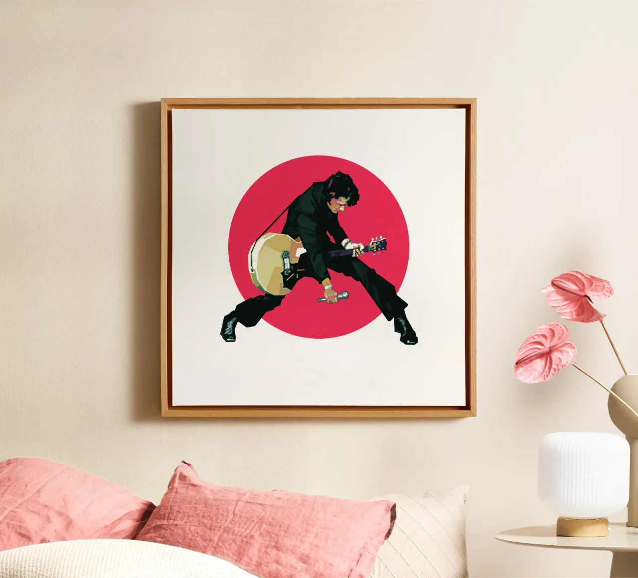 The King of Rock 'n' Roll canvas with Floater frame by Alkahfsmart
