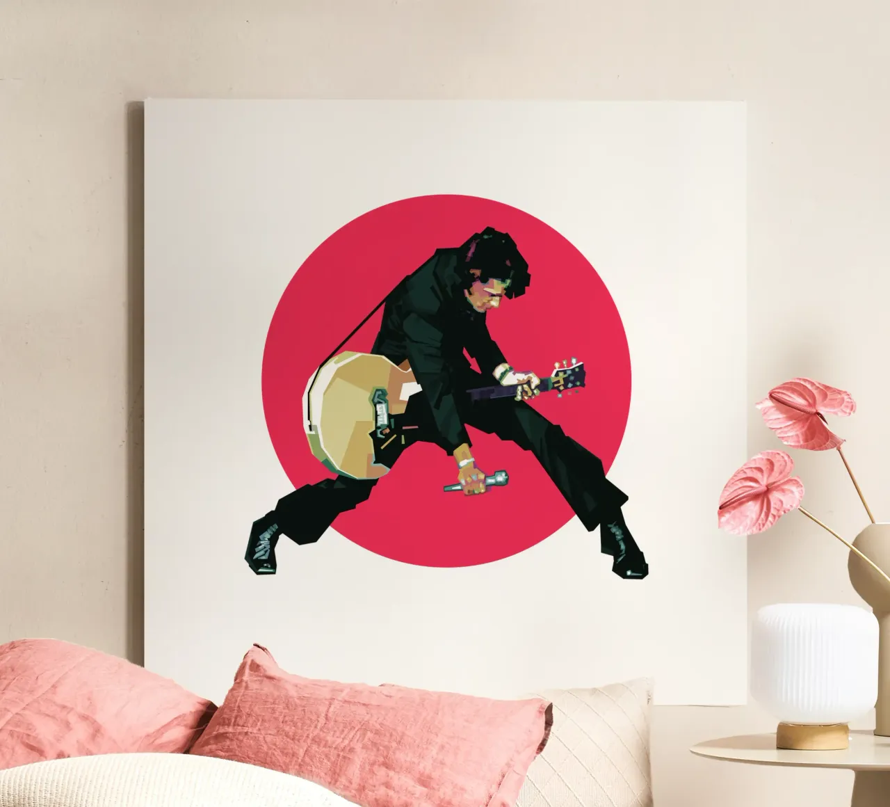 The King of Rock 'n' Roll canvas with Floater frame by Alkahfsmart