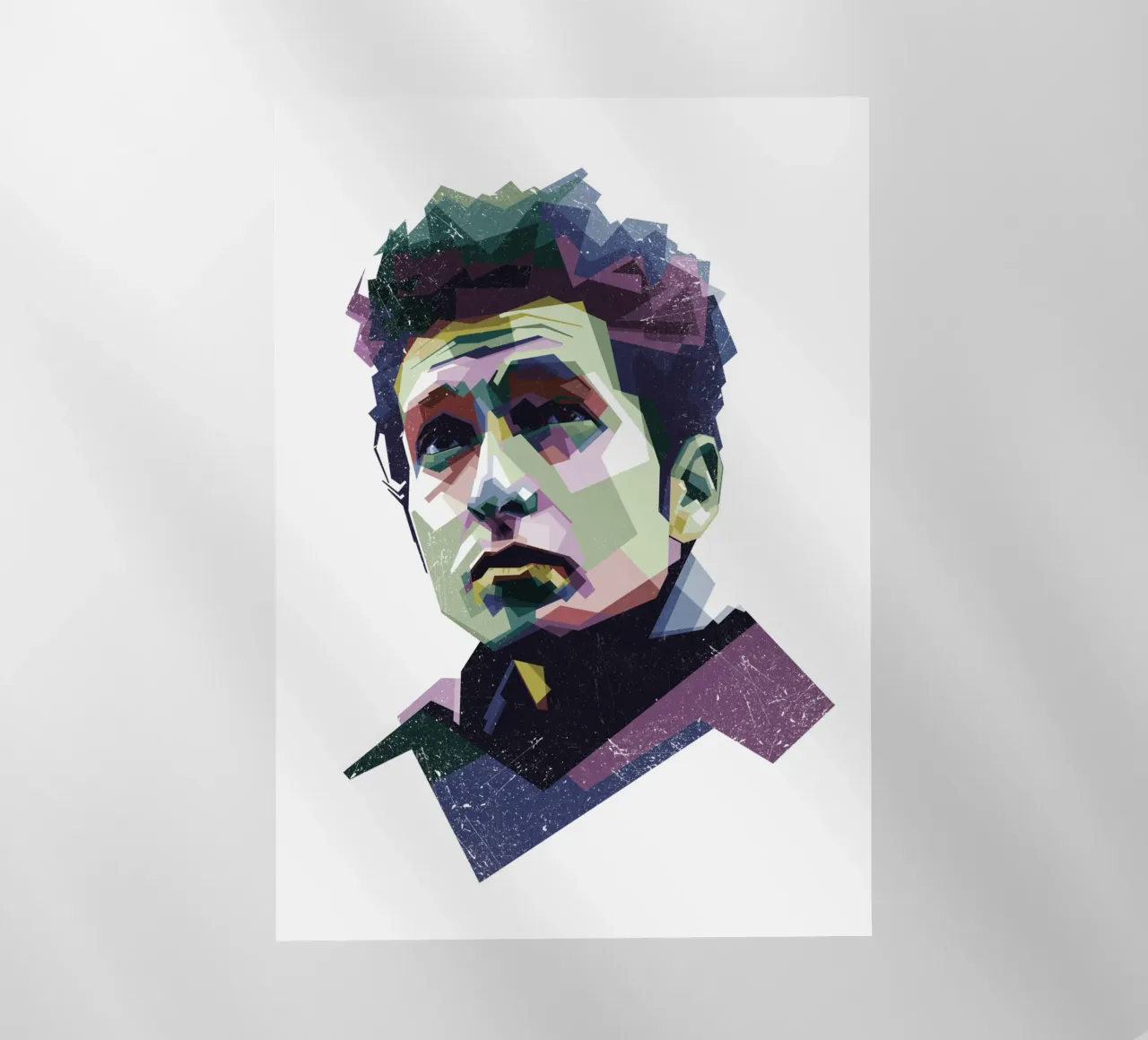 Bob Dylan Pop Art WPAP Backlit Folie von Alkahfsmart