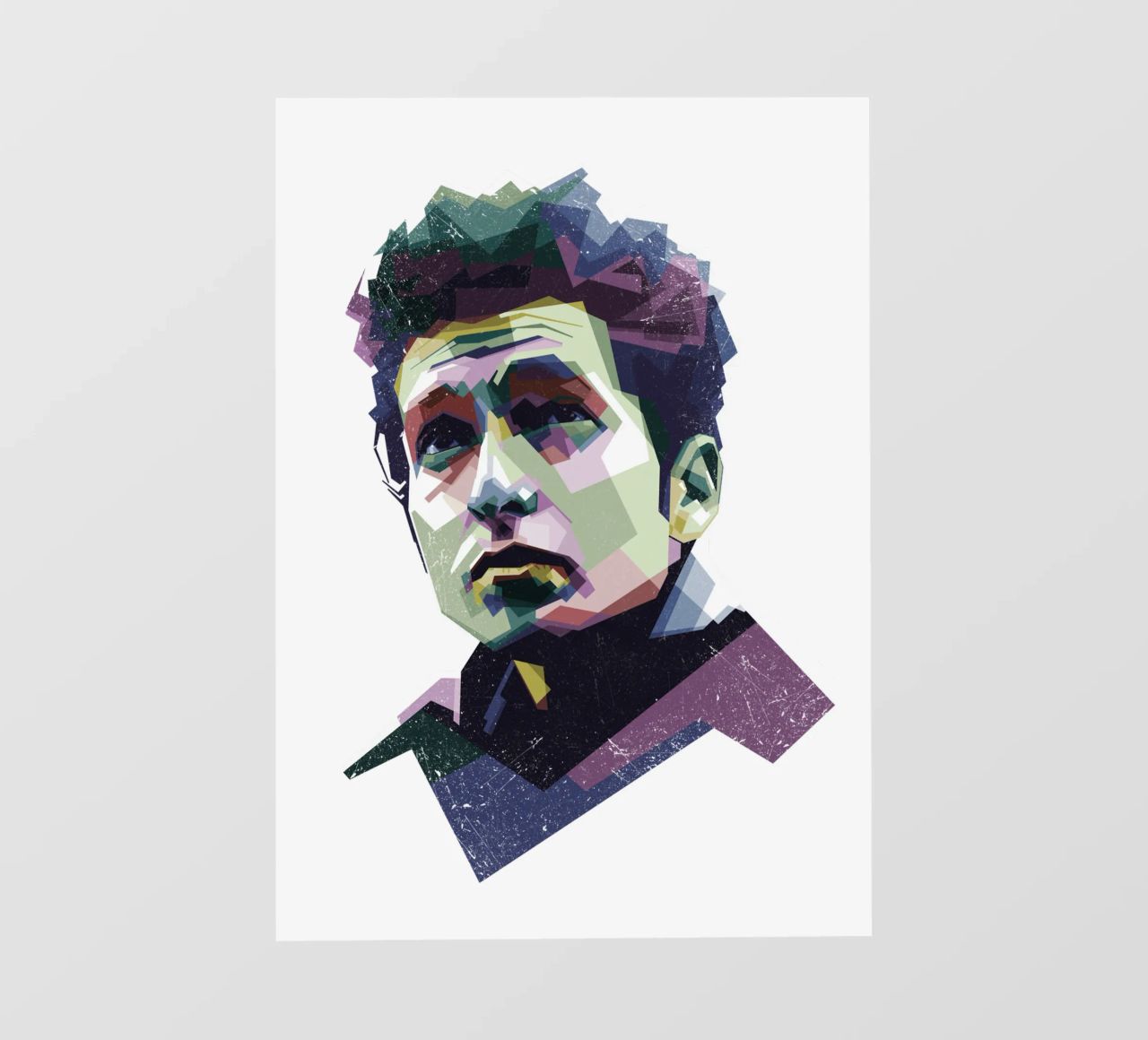 Bob Dylan Pop Art WPAP pellicola backlit da Alkahfsmart