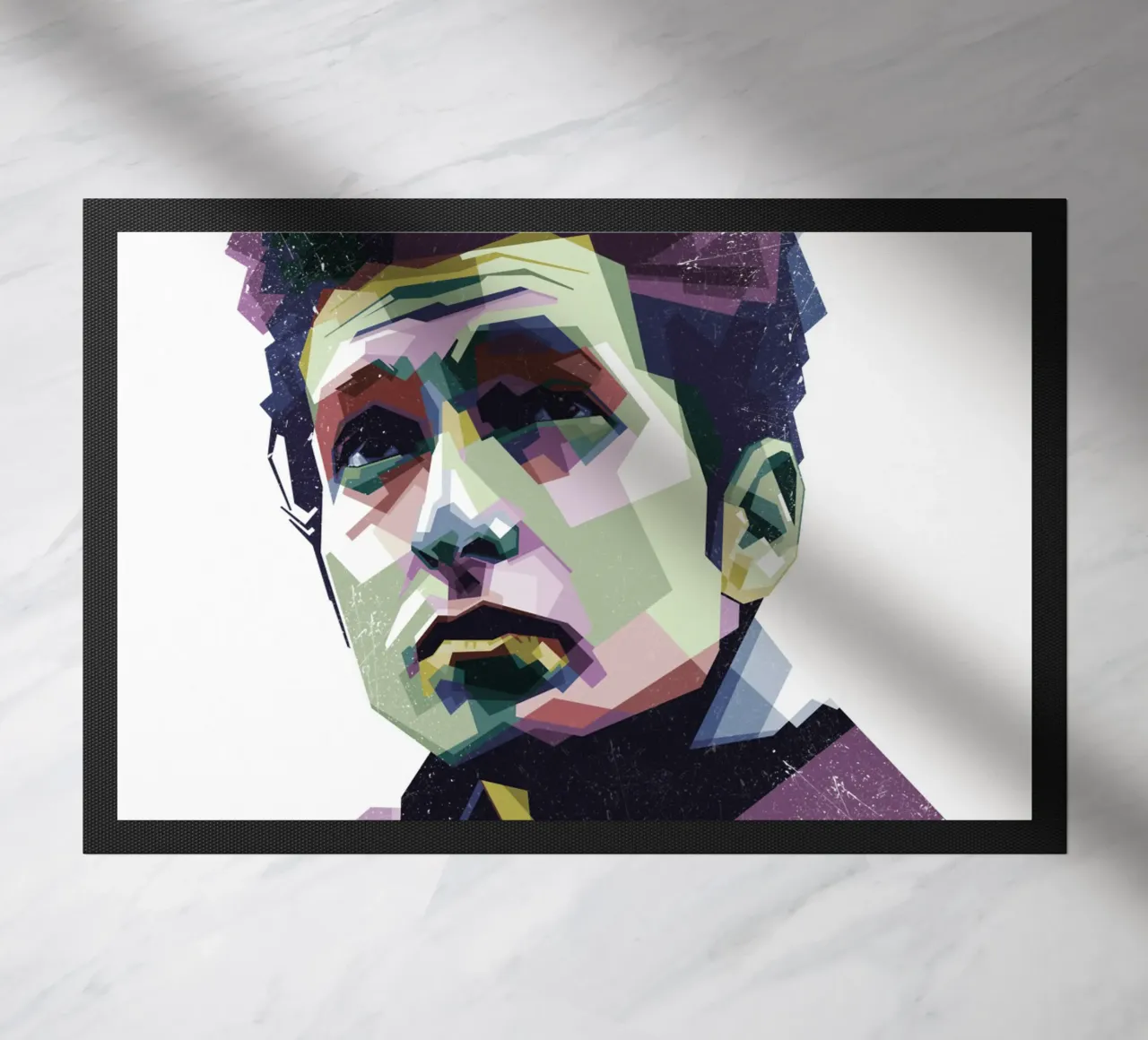 Bob Dylan Pop Art WPAP Fußmatte von Alkahfsmart