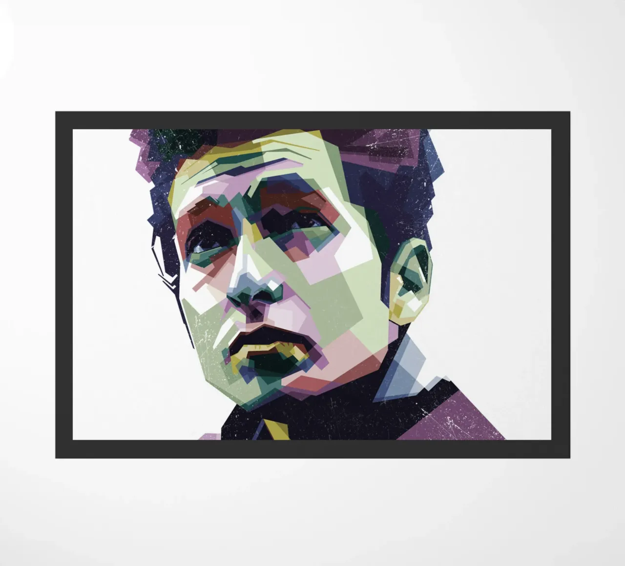 Bob Dylan Pop Art WPAP Fußmatte von Alkahfsmart