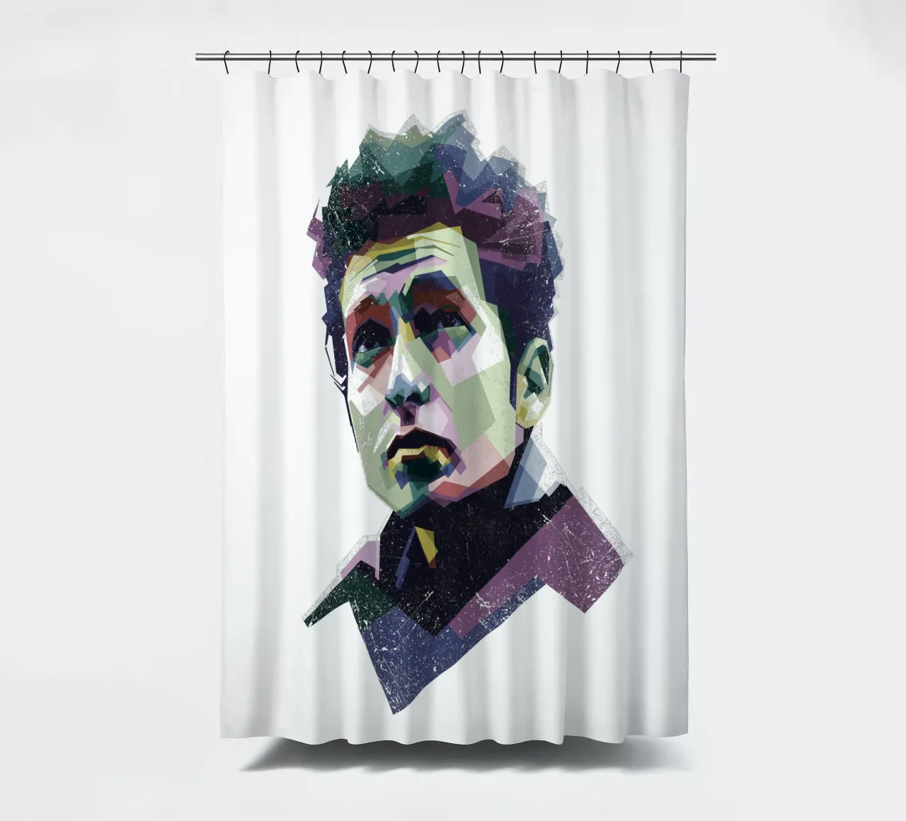 Bob Dylan Pop Art WPAP Duschvorhang von Alkahfsmart