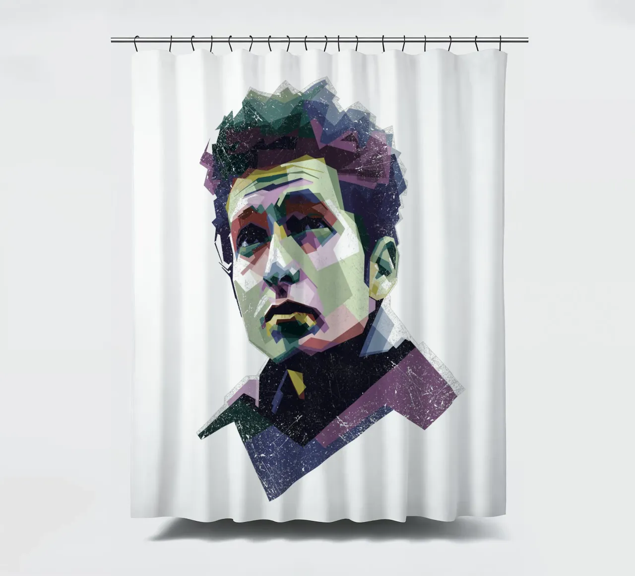 Bob Dylan Pop Art WPAP Duschvorhang von Alkahfsmart