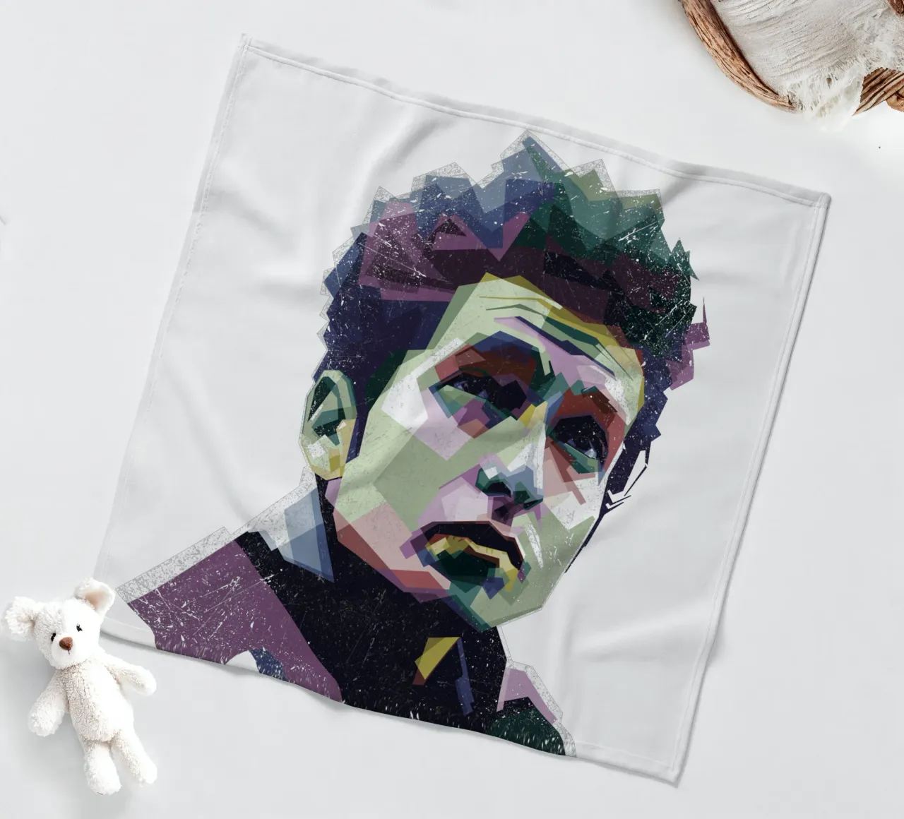 Bob Dylan Pop Art WPAP fleece blanket by Alkahfsmart