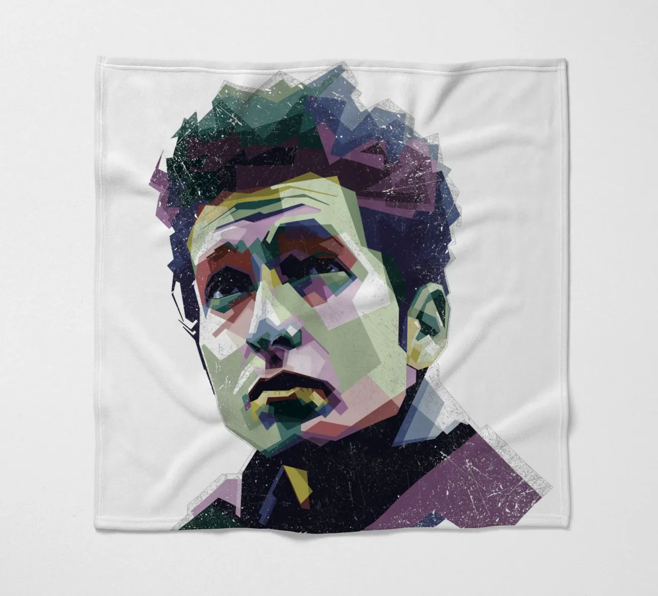 Bob Dylan Pop Art WPAP fleece blanket by Alkahfsmart