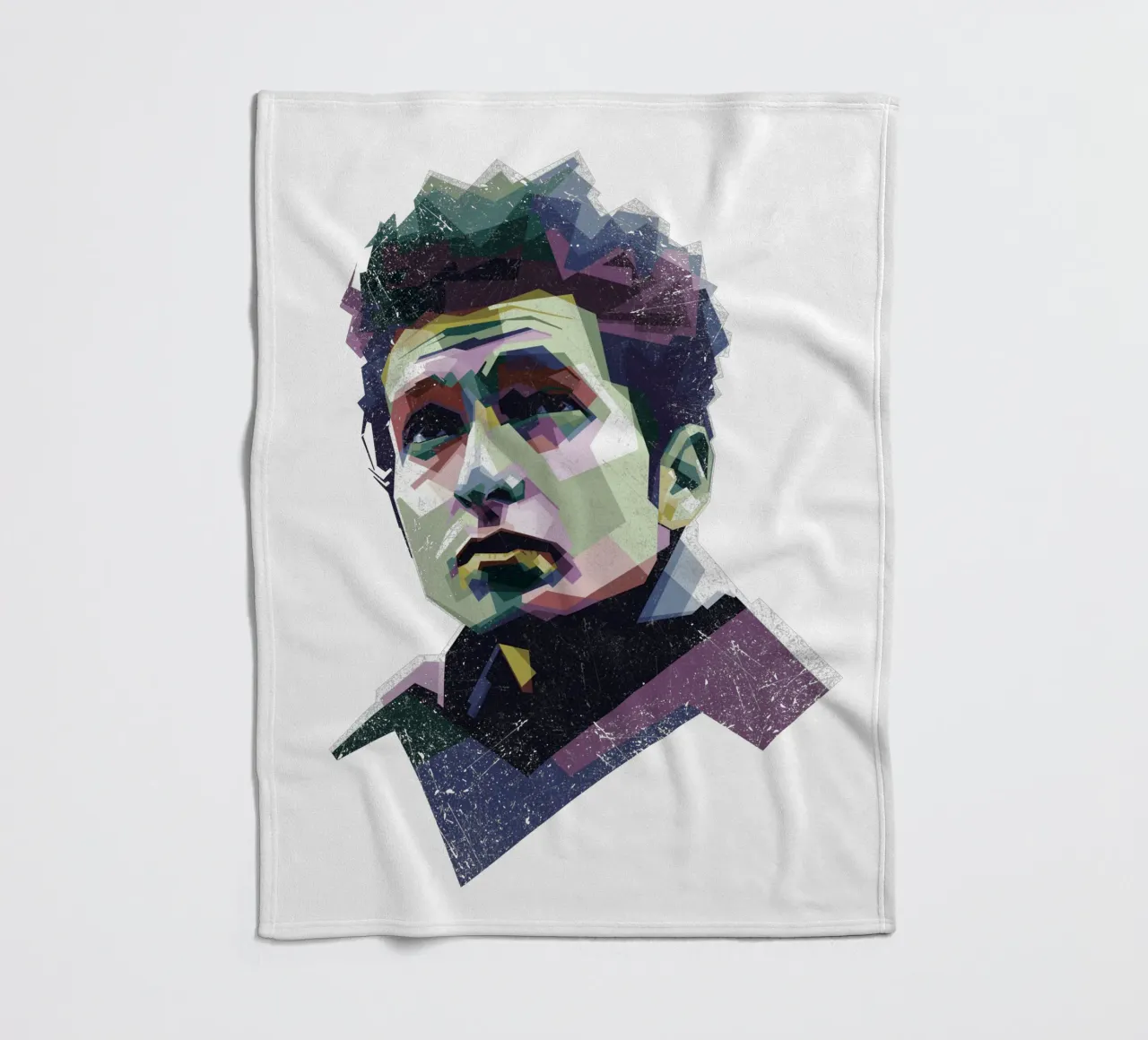 Bob Dylan Pop Art WPAP fleece blanket by Alkahfsmart