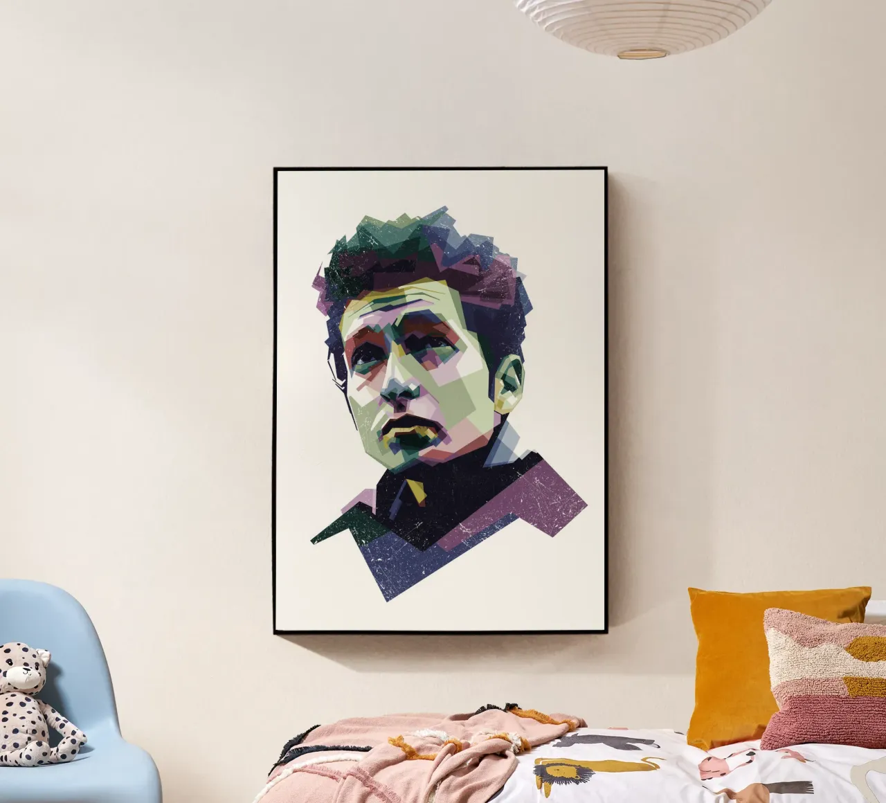 Bob Dylan Pop Art WPAP plexiglass da Alkahfsmart