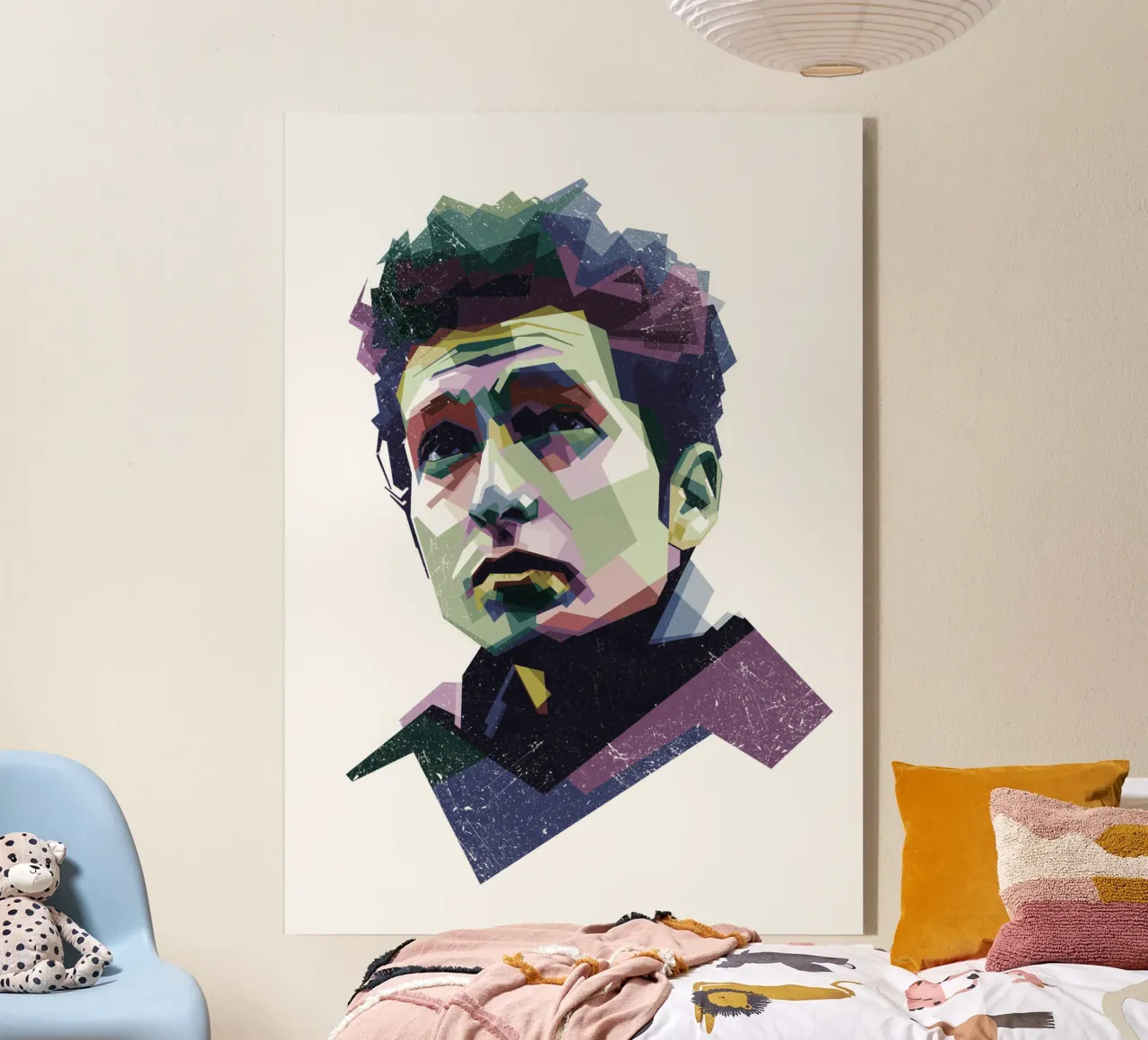 Bob Dylan Pop Art WPAP Acryl-Glas von Alkahfsmart