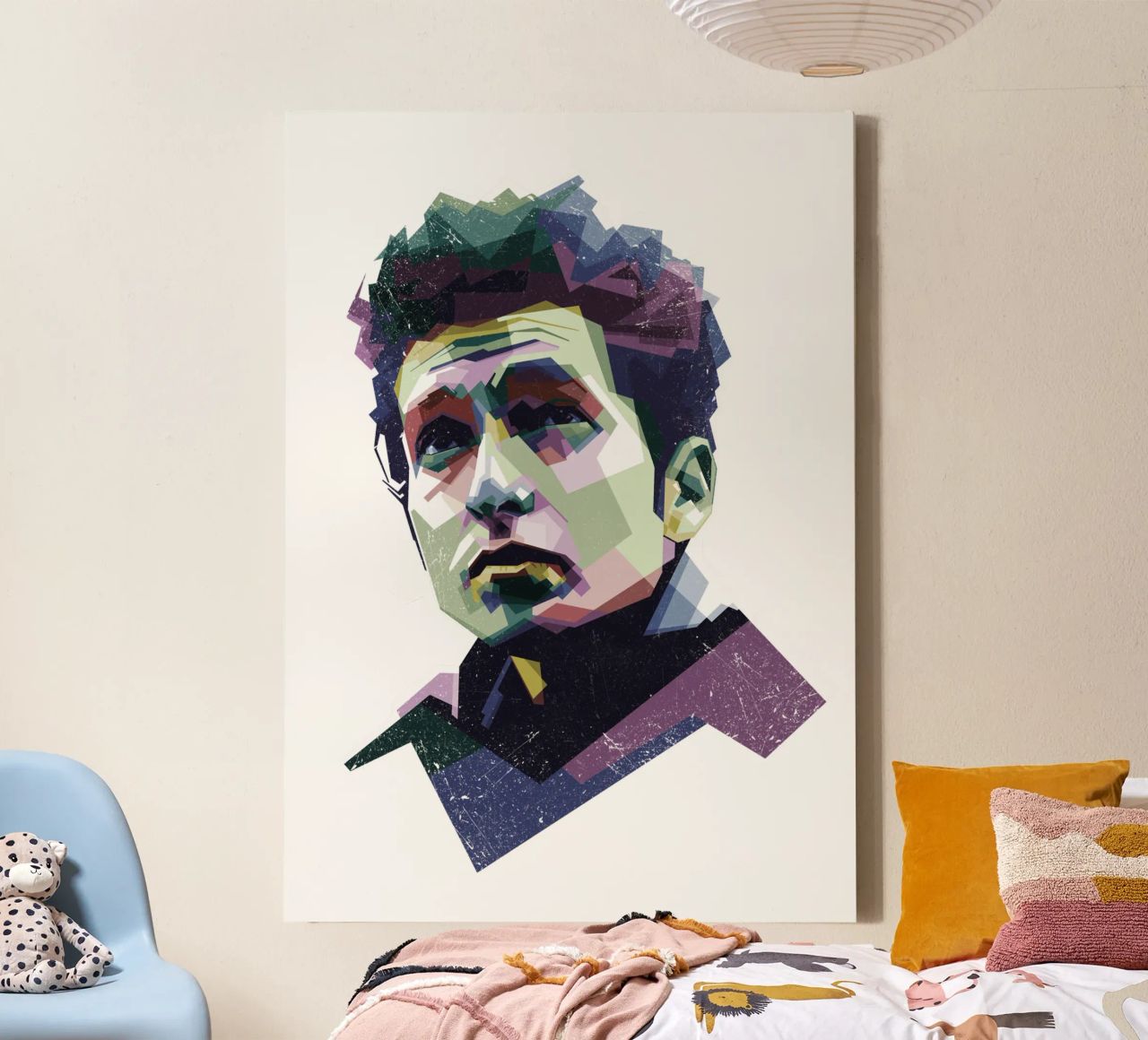 Bob Dylan Pop Art WPAP tela da Alkahfsmart