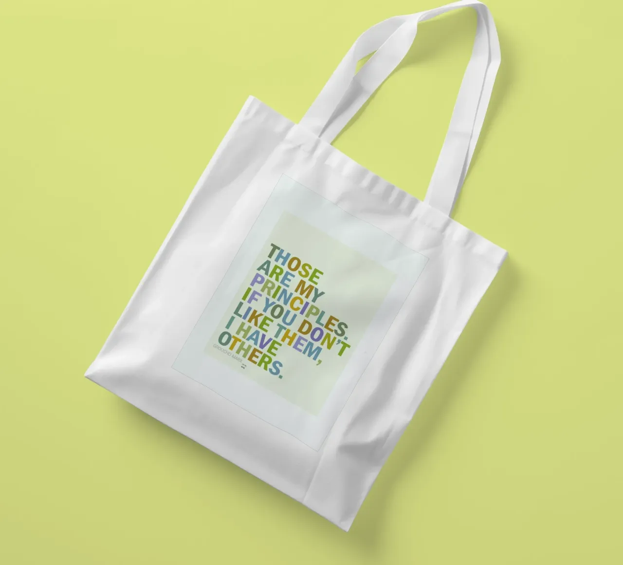 Groucho Principles borsa in juta da Visual Philosophy