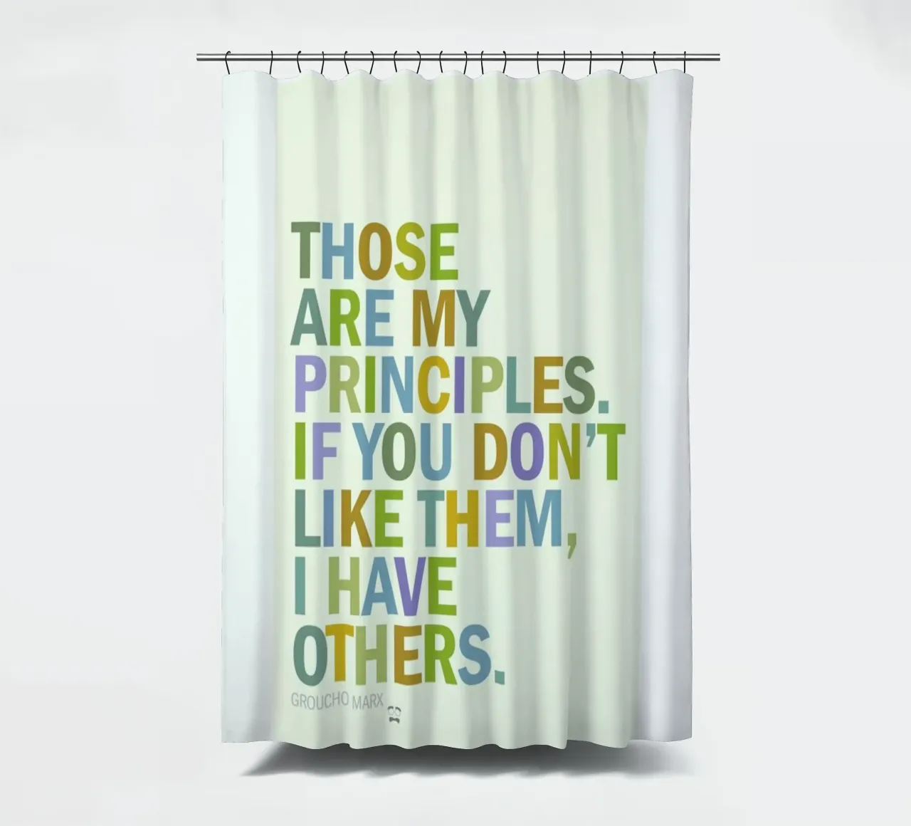 Groucho Principles tenda da doccia da Visual Philosophy