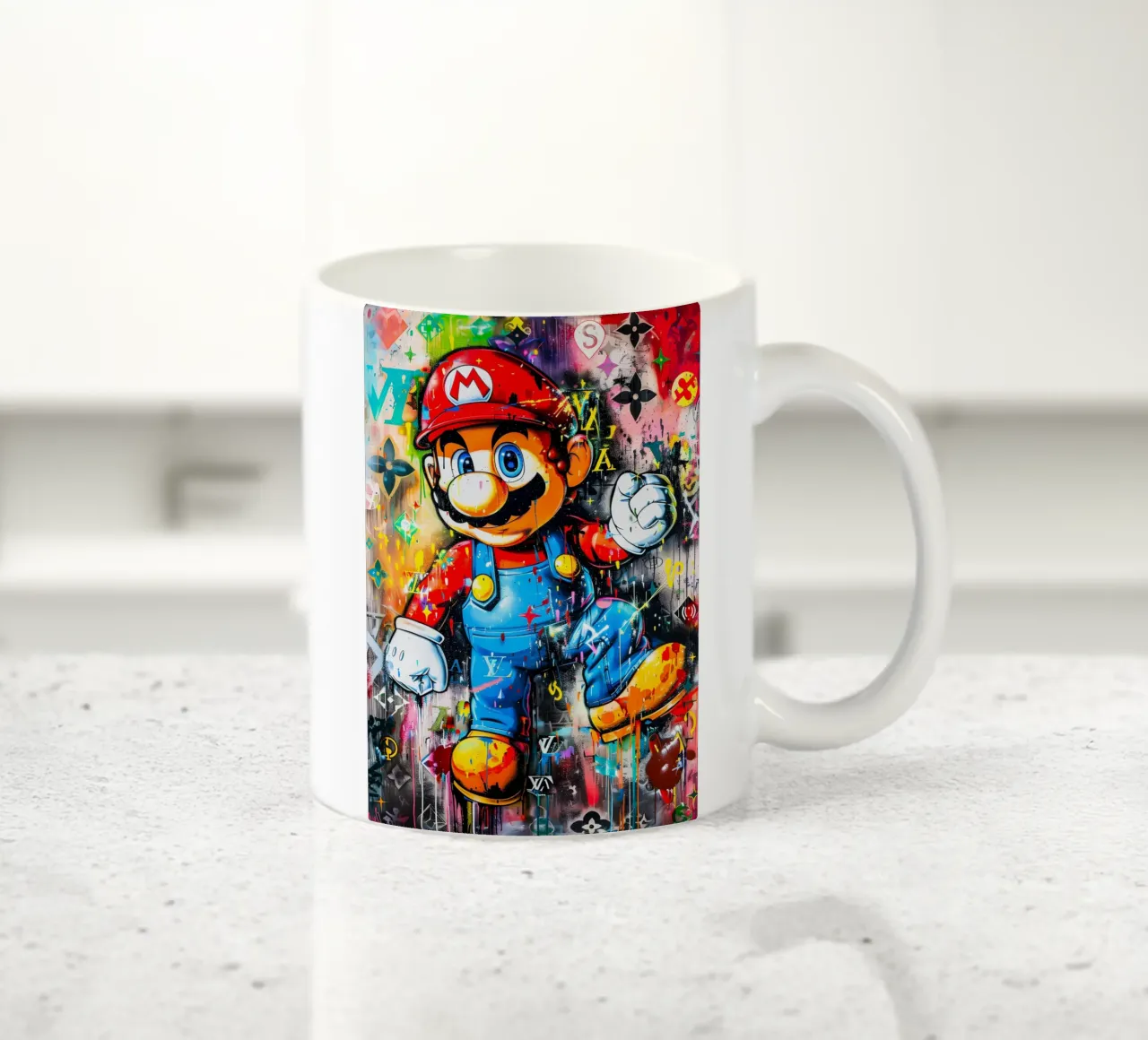 Pop art mario graffiti tazza in ceramica da FreeArtStudio