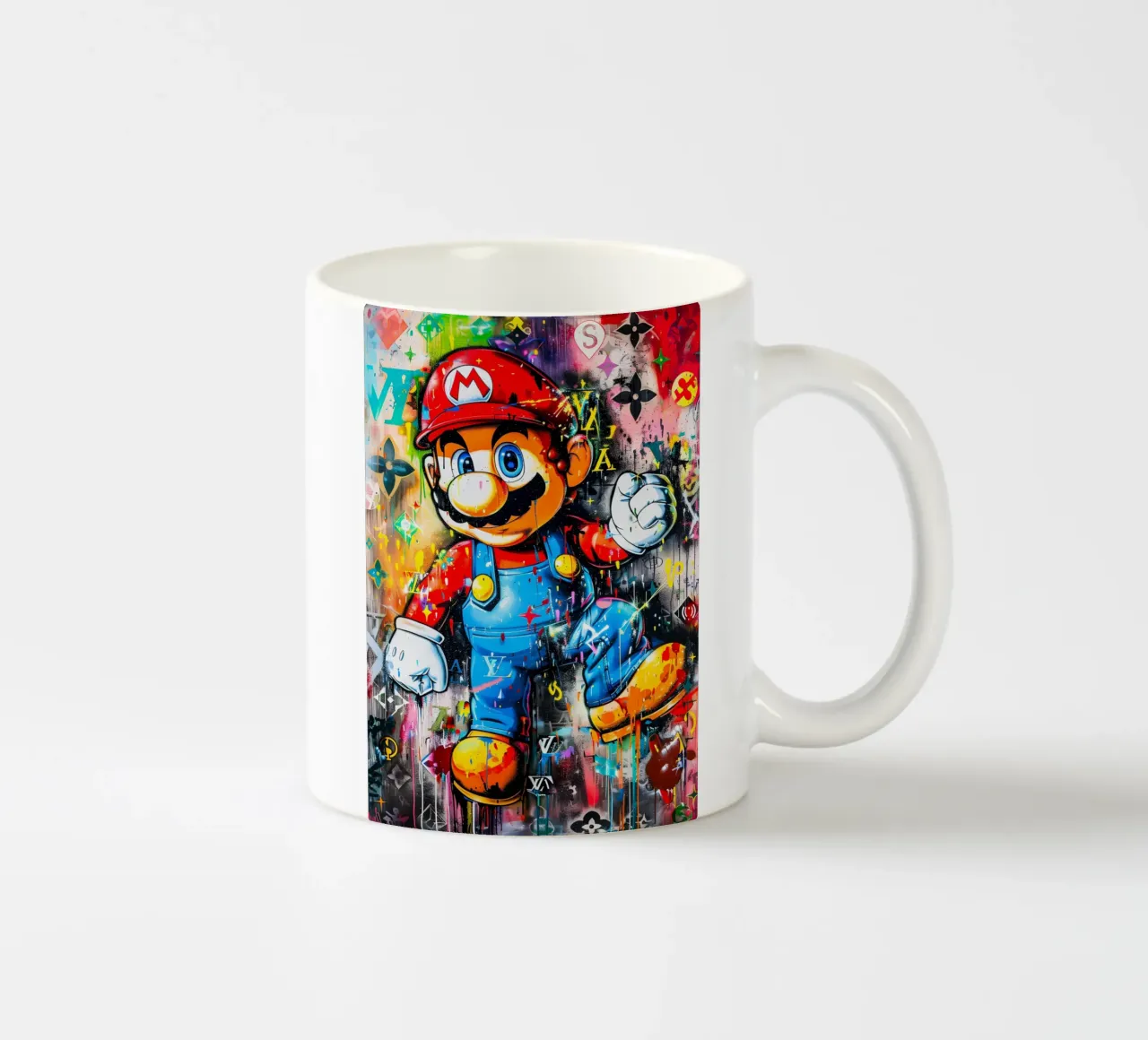 Pop art mario graffiti tazza in ceramica da FreeArtStudio