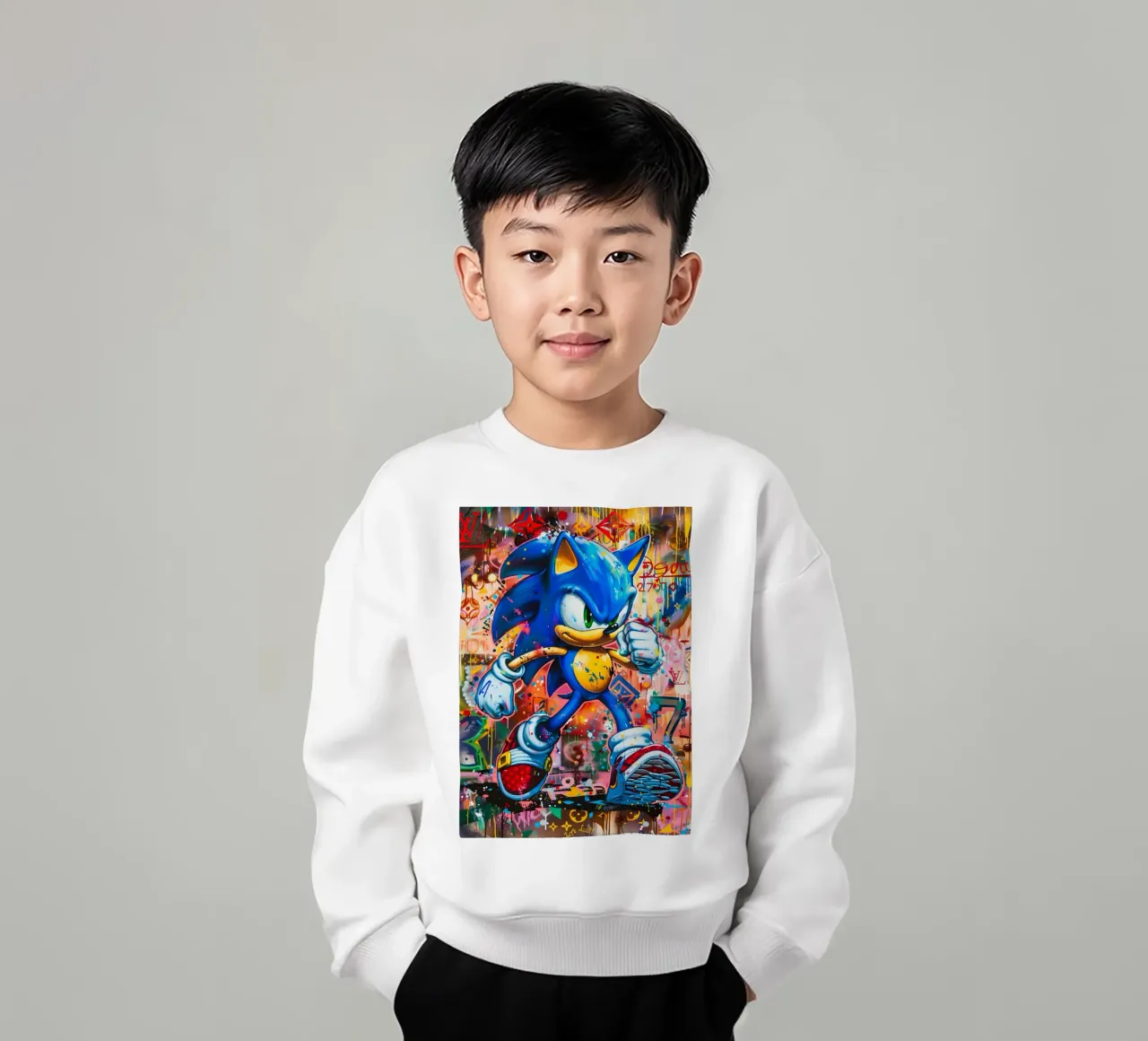 Pop art Sonic Splash felpa bambino da FreeArtStudio