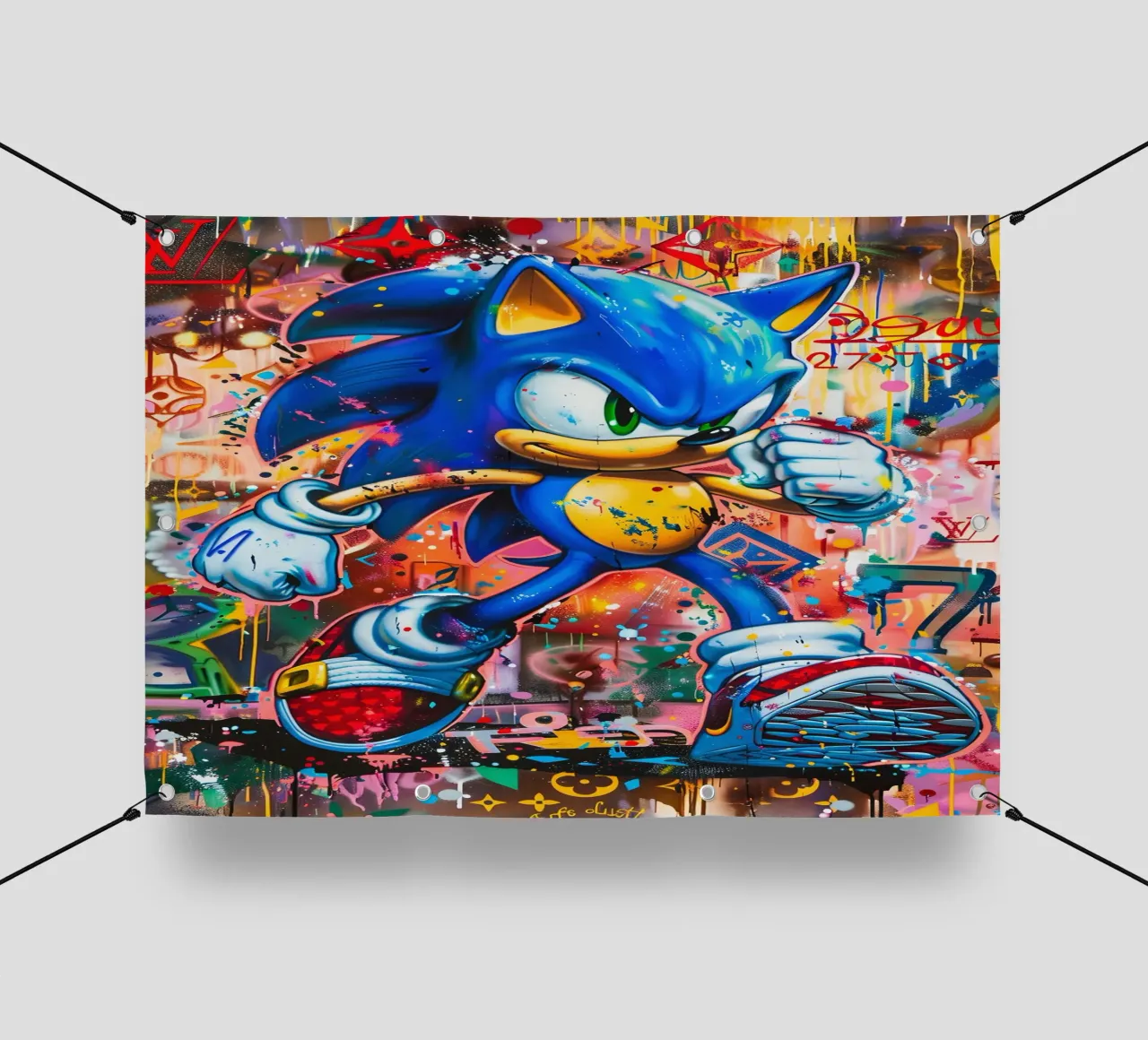 Pop art Sonic Splash telo in pvc da FreeArtStudio