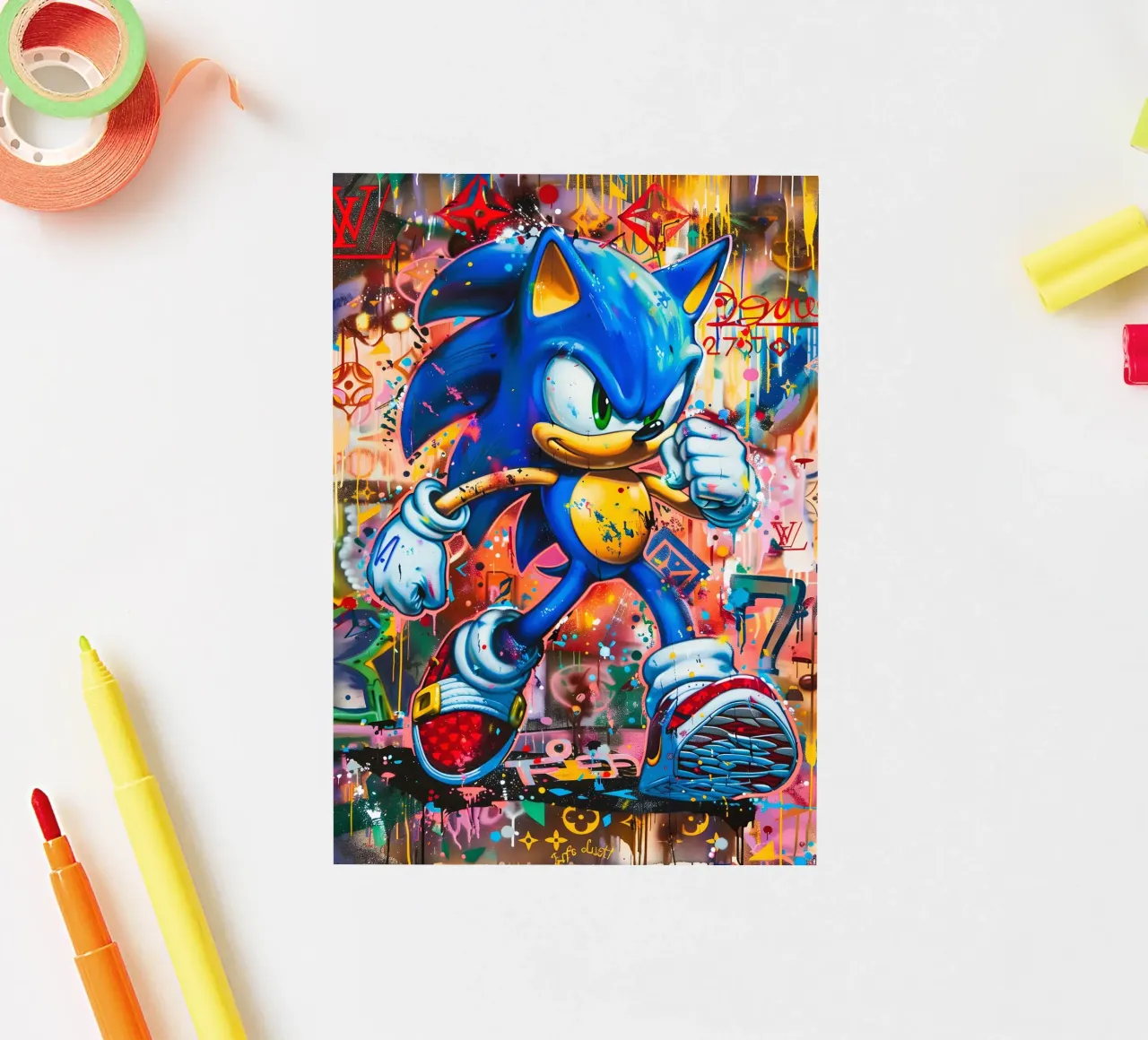 Pop art Sonic Splash adesivo da FreeArtStudio
