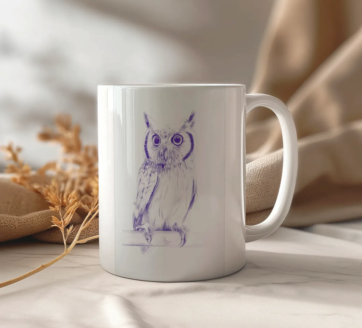 Wise Owl ceramic mug by La Scarlatte