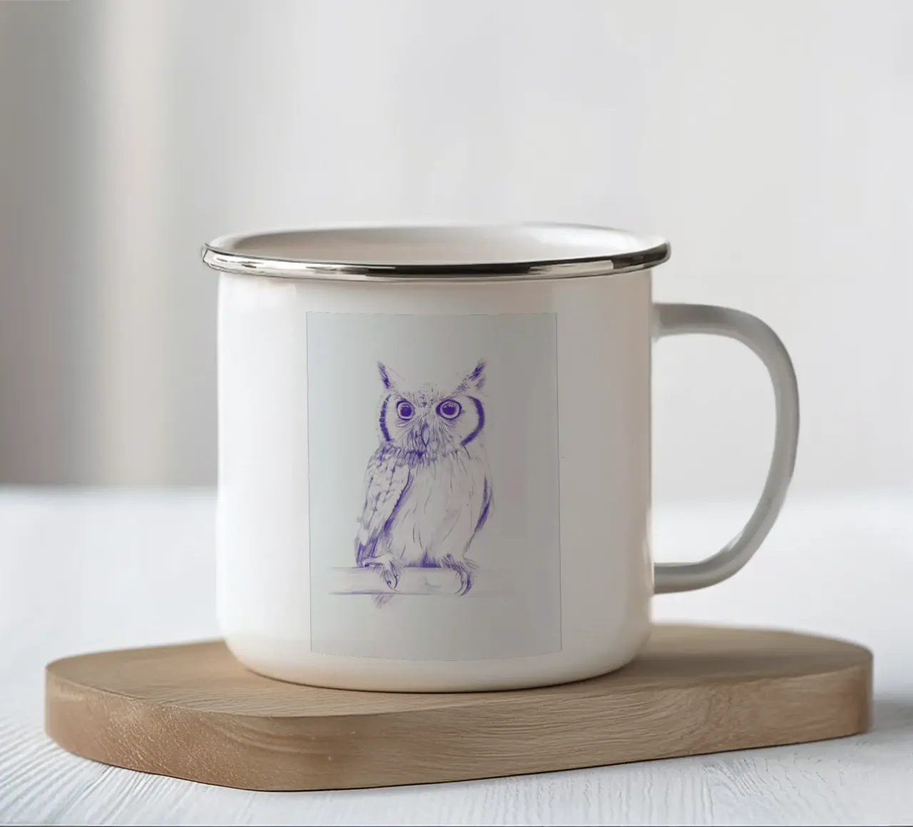 Wise Owl tazza in smalto da La Scarlatte