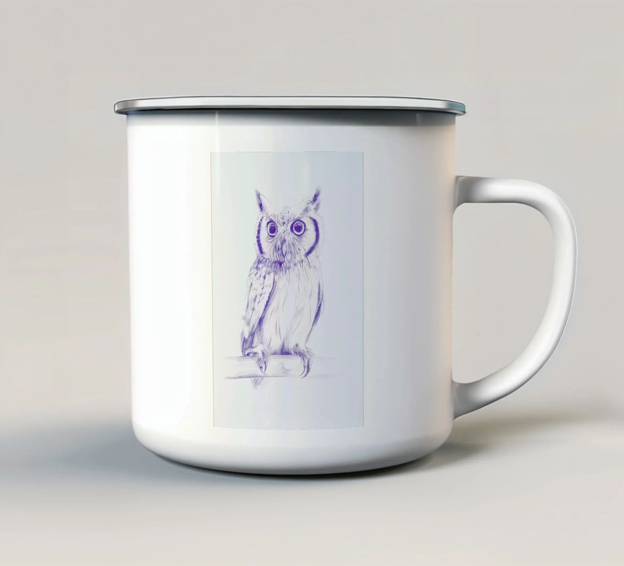 Wise Owl tazza in smalto da La Scarlatte