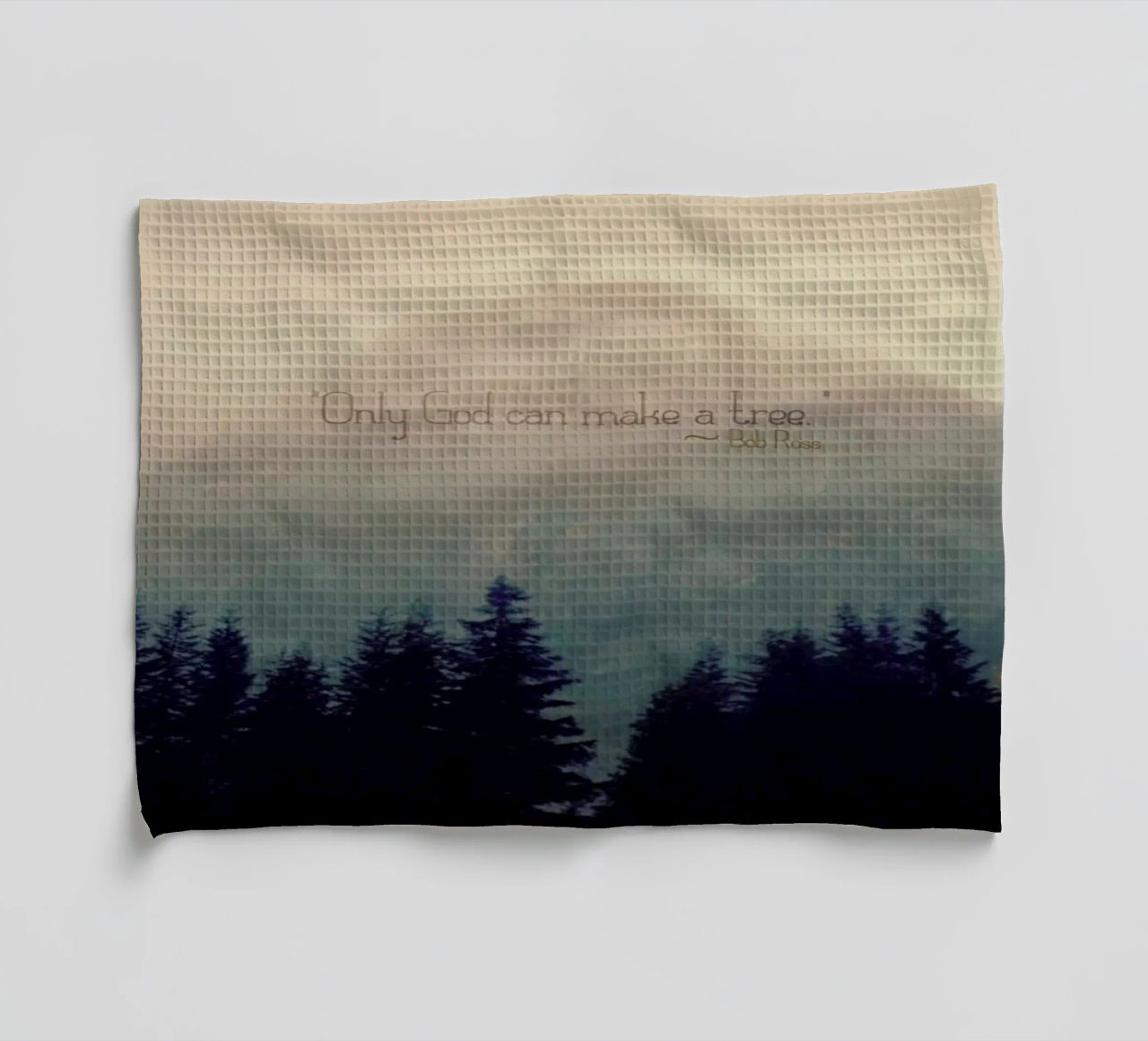 Only God Can Make A Tree canovaccio da cucina da Robin Delean