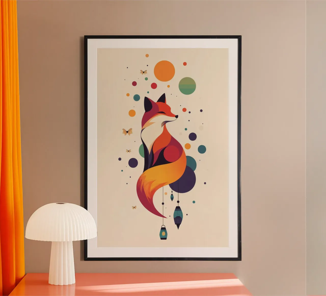 Volpe dei sogni poster con telaio in alluminio da DreamPixel
