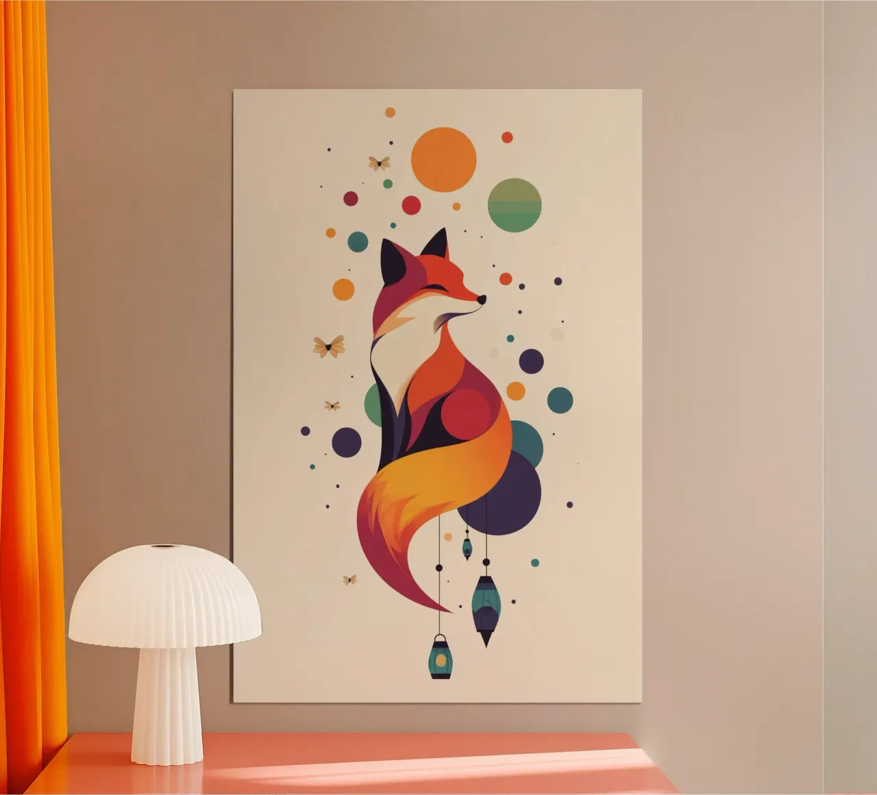 Volpe dei sogni poster con telaio in alluminio da DreamPixel