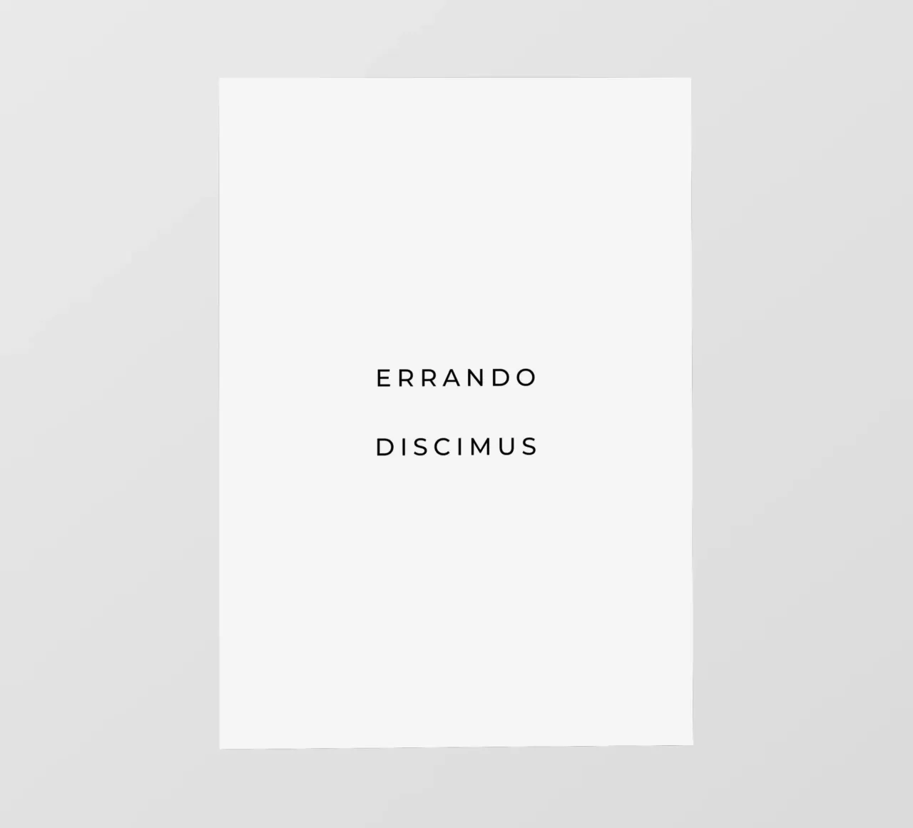 Errando discimus - De los errores se aprende cita lámina retroiluminada de Paigaam Studio